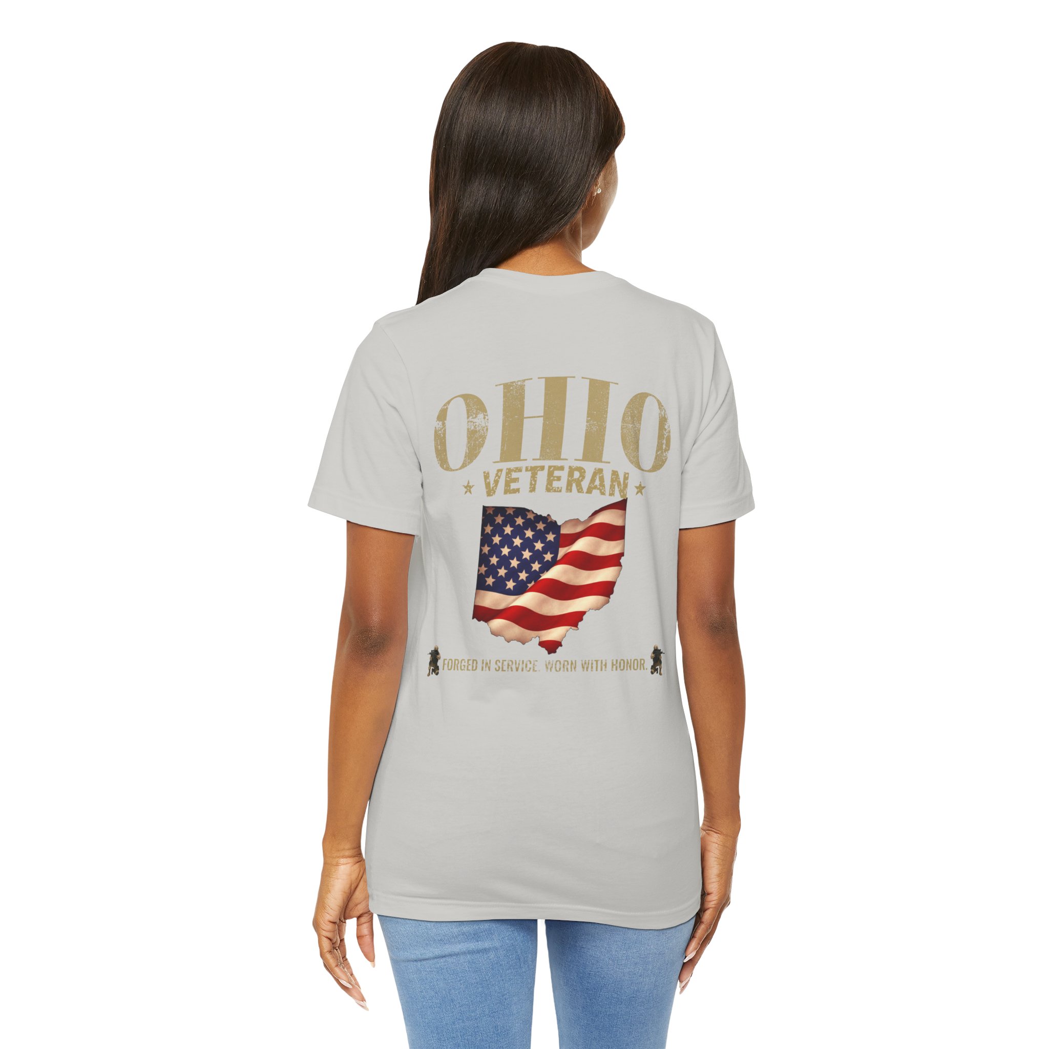 Ohio Veteran T-Shirt — American Flag Map Military Tribute Tee