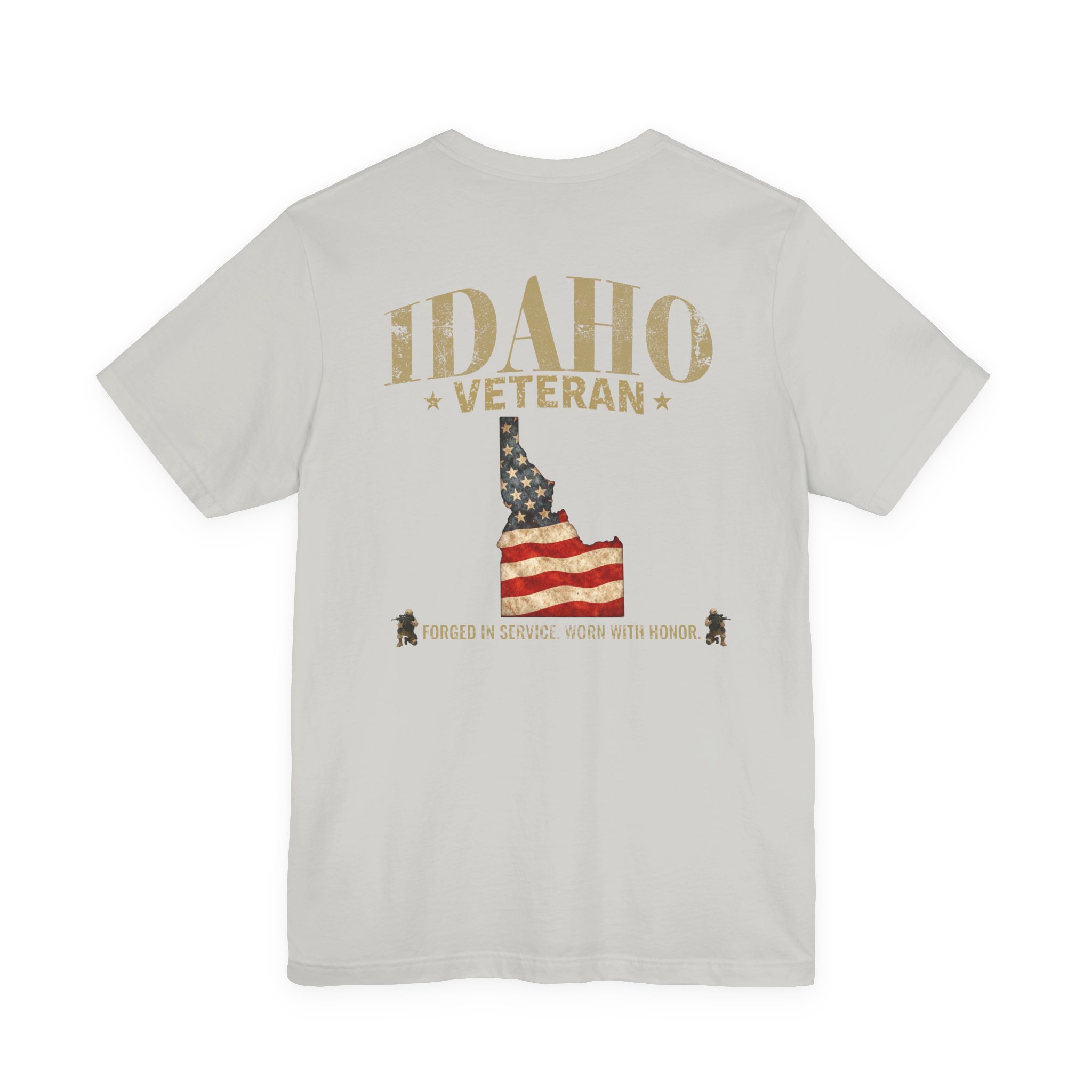 Idaho Veteran T-Shirt — American Flag Map Military Tribute Tee - Image 17