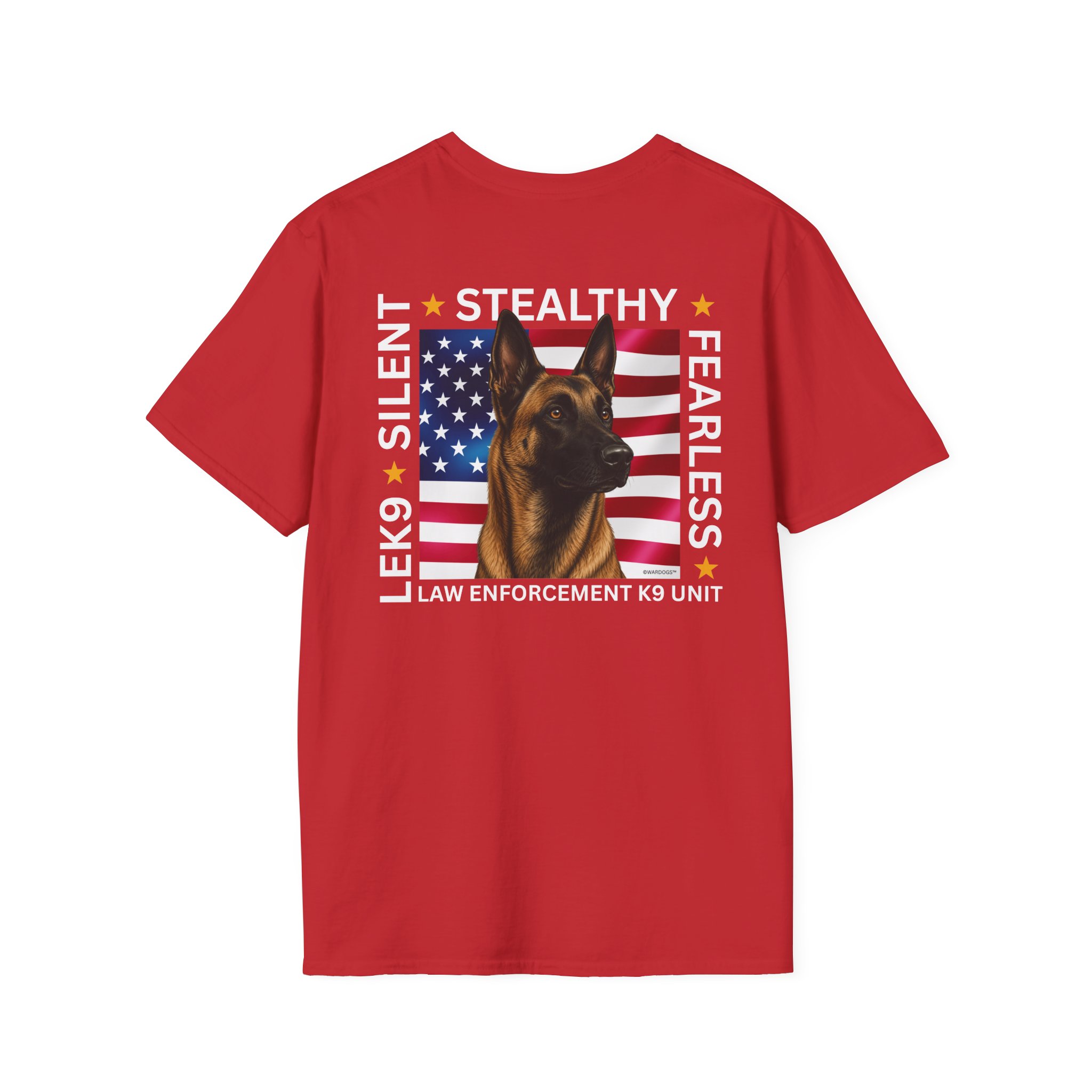 Law Enforcement Police K9 Tee - Malinois FEARLESS Trending - K9 Unit - LEK9 Front - Image 9