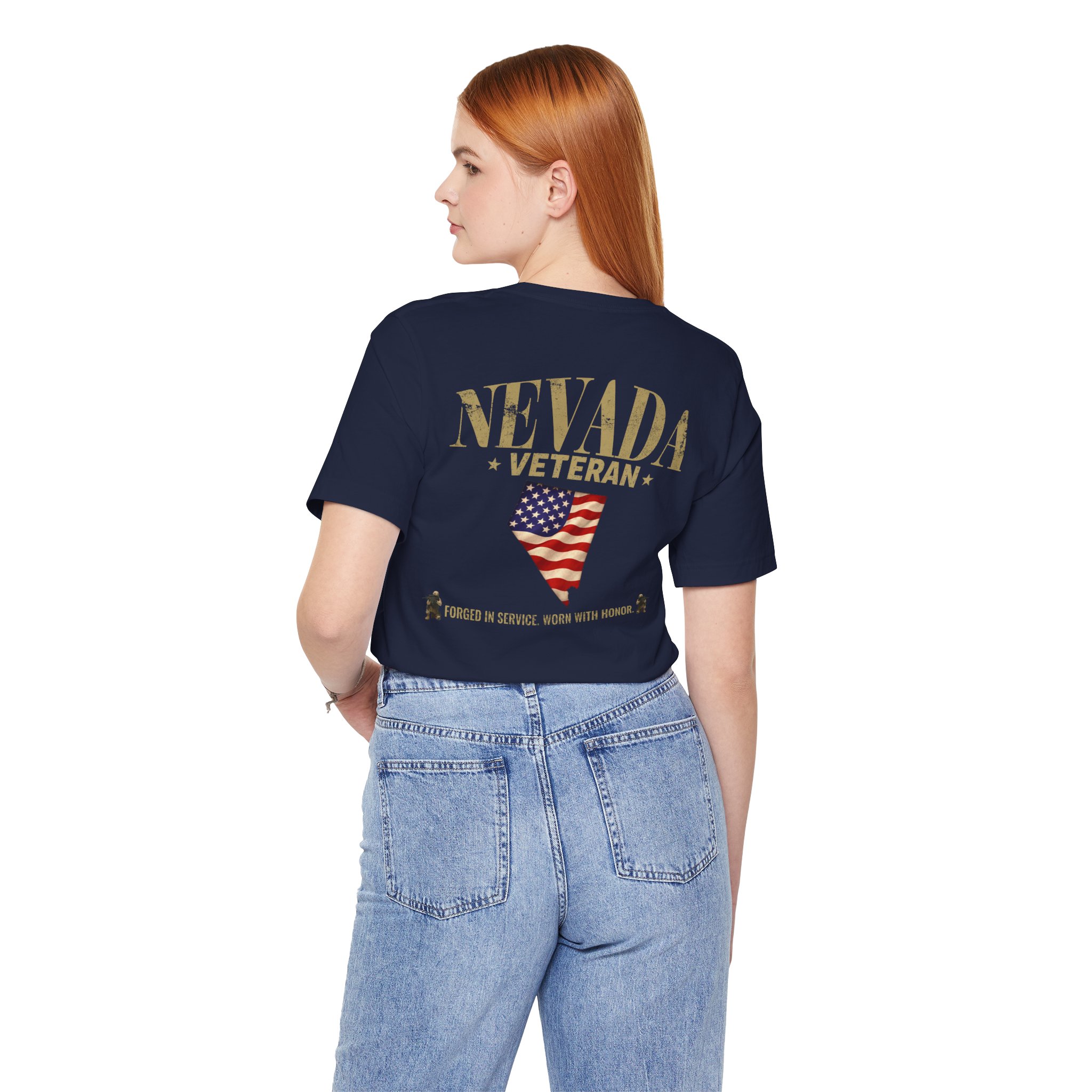 Nevada Veteran T-Shirt — American Flag Alaska Map Military Tribute Tee - Image 20