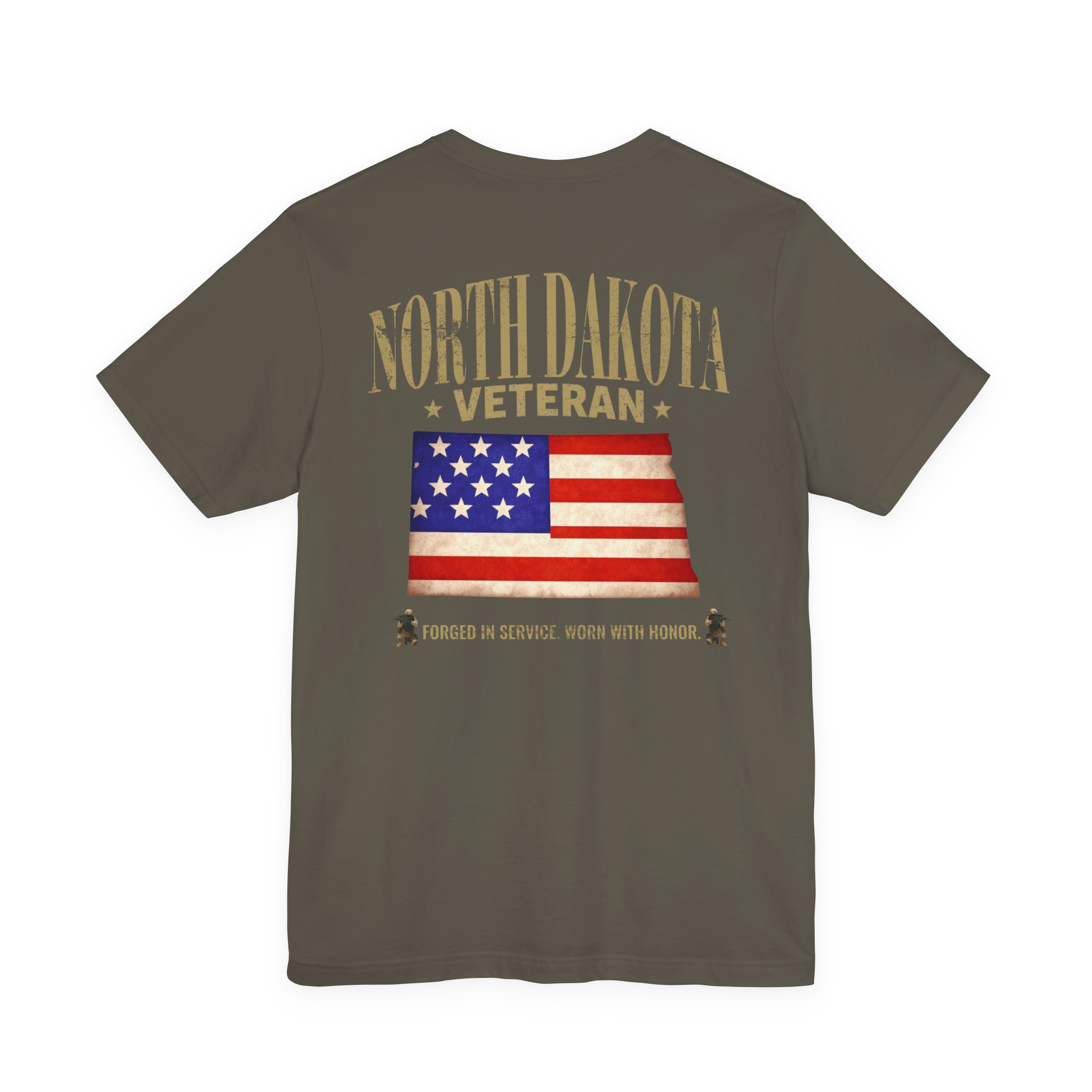 North Dakota Veteran T-Shirt — American Flag Map Military Tribute Tee - Image 26