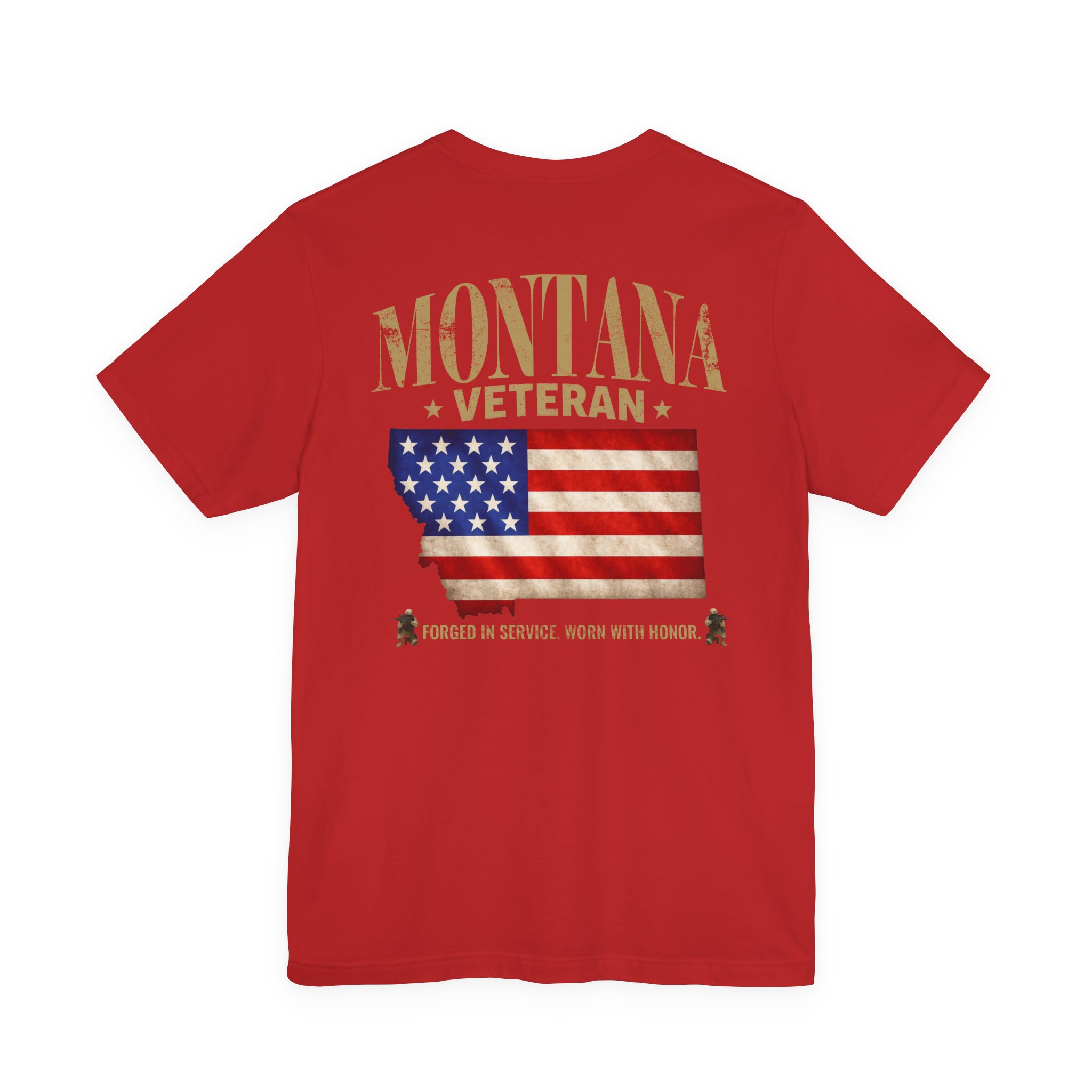 Montana Veteran T-Shirt — American Flag Alaska Map Military Tribute Tee - Image 25