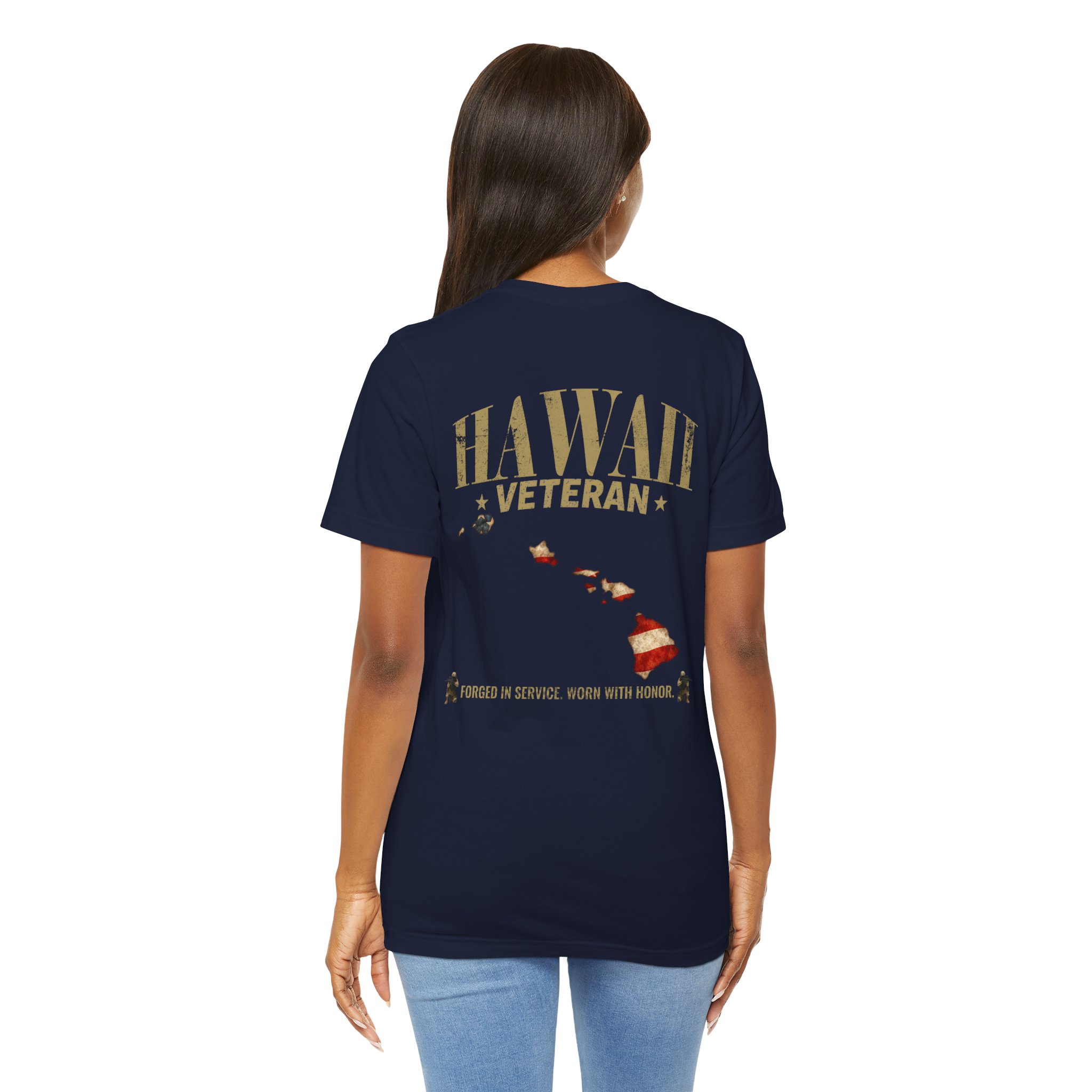 Hawaii Veteran T-Shirt — American Flag Map Military Tribute Tee - Image 5