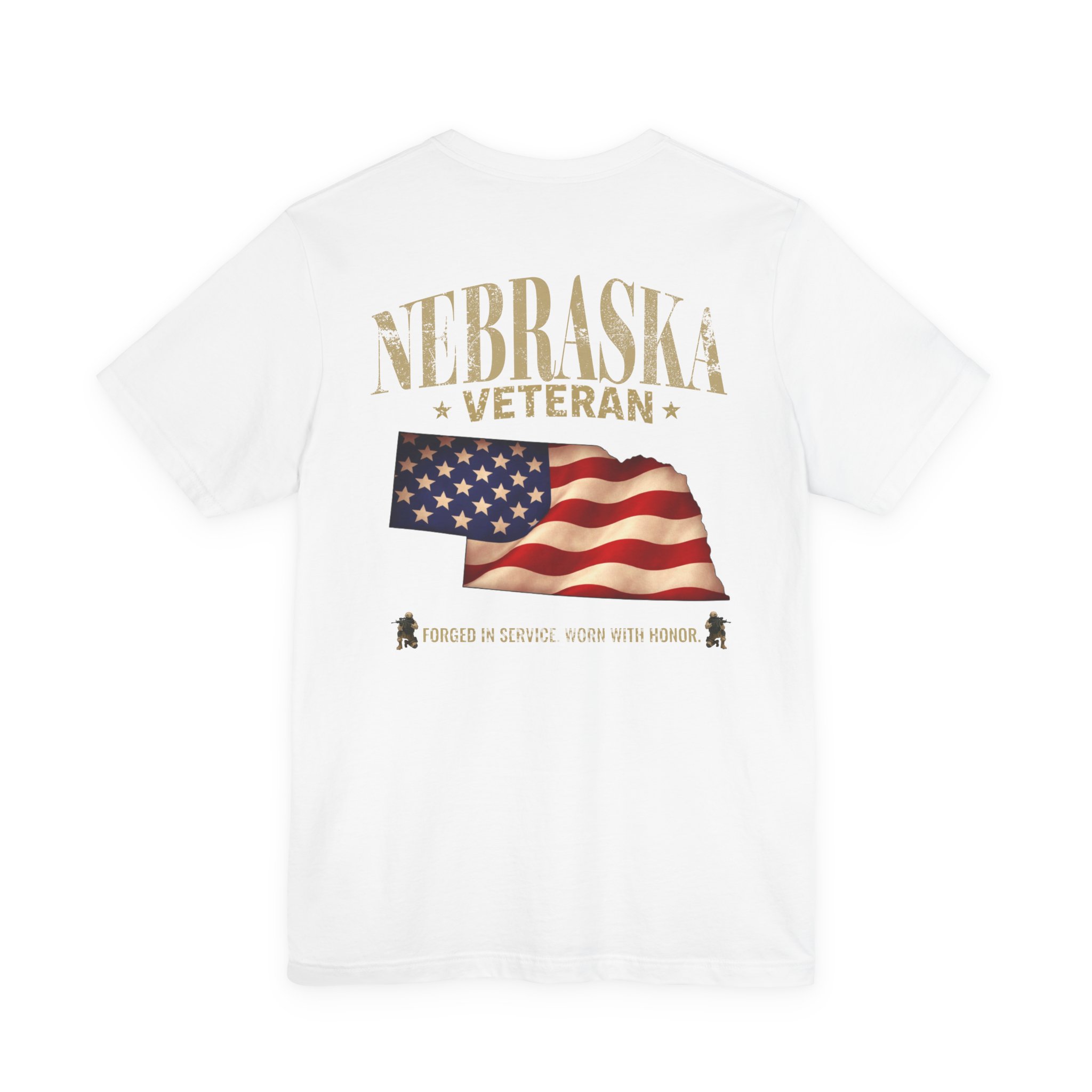 Nebraska Veteran T-Shirt — American Flag Map Military Tribute Tee - Image 22