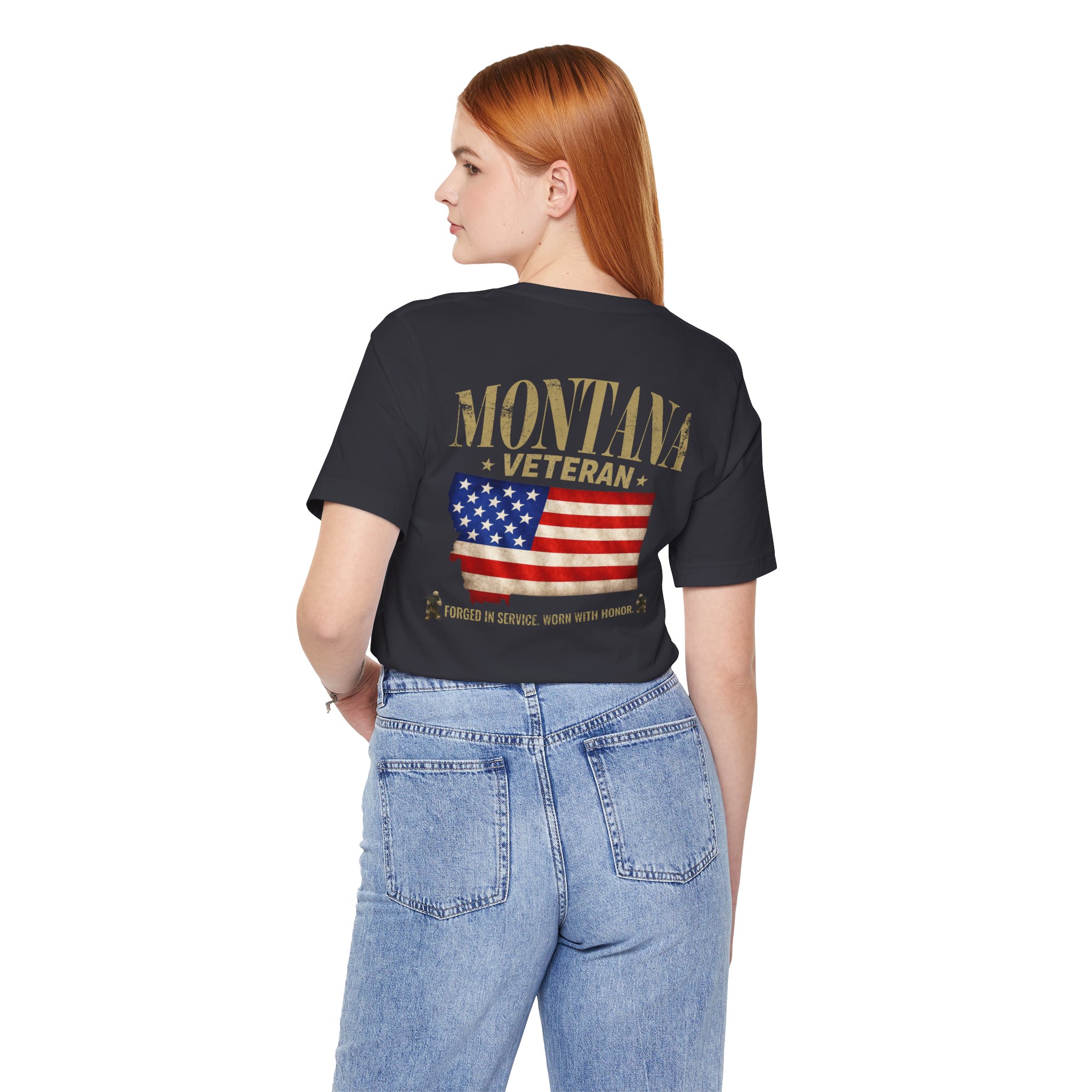 Montana Veteran T-Shirt — American Flag Alaska Map Military Tribute Tee - Image 16