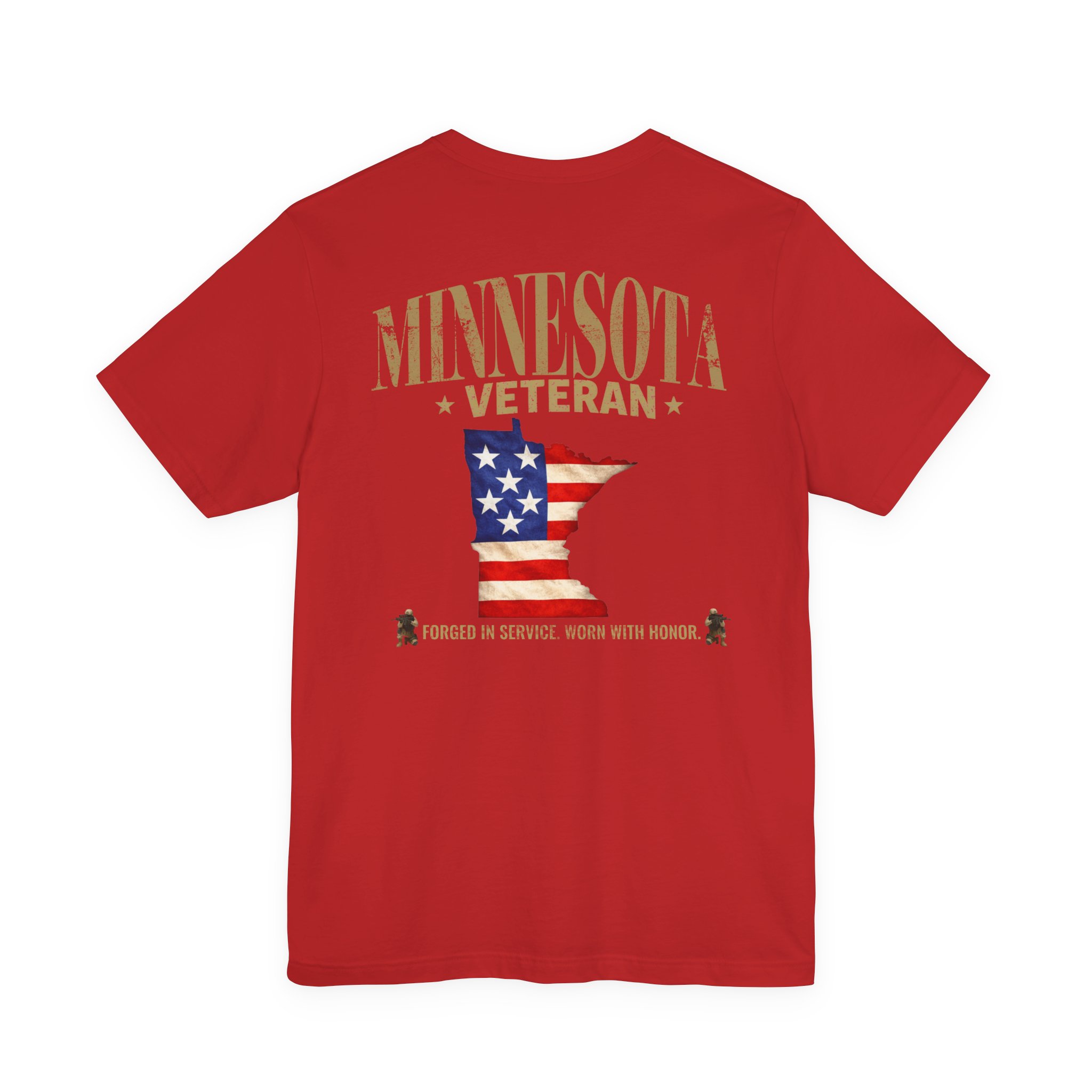 Minnesota Veteran T-Shirt — American Flag Alaska Map Military Tribute Tee - Image 25