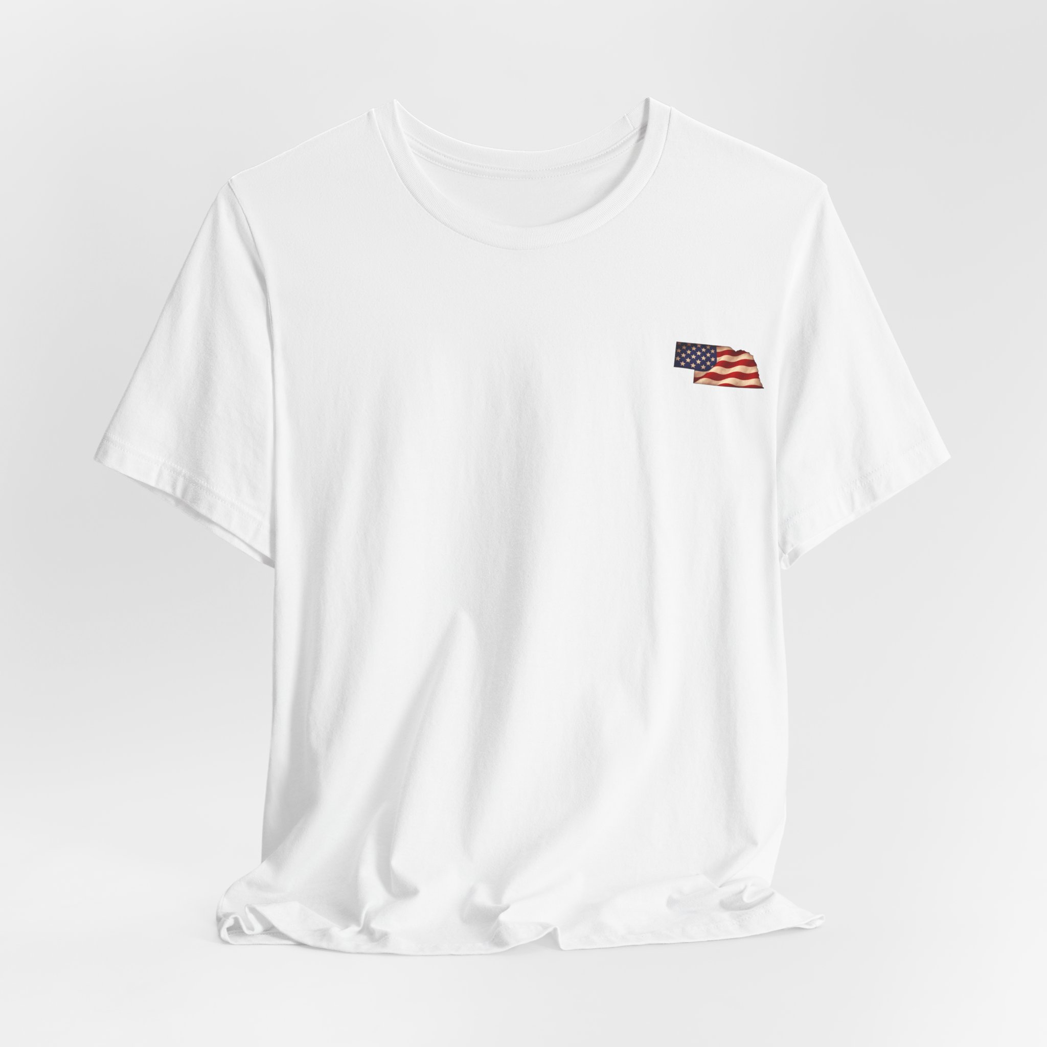 Nebraska Veteran T-Shirt — American Flag Map Military Tribute Tee - Image 23