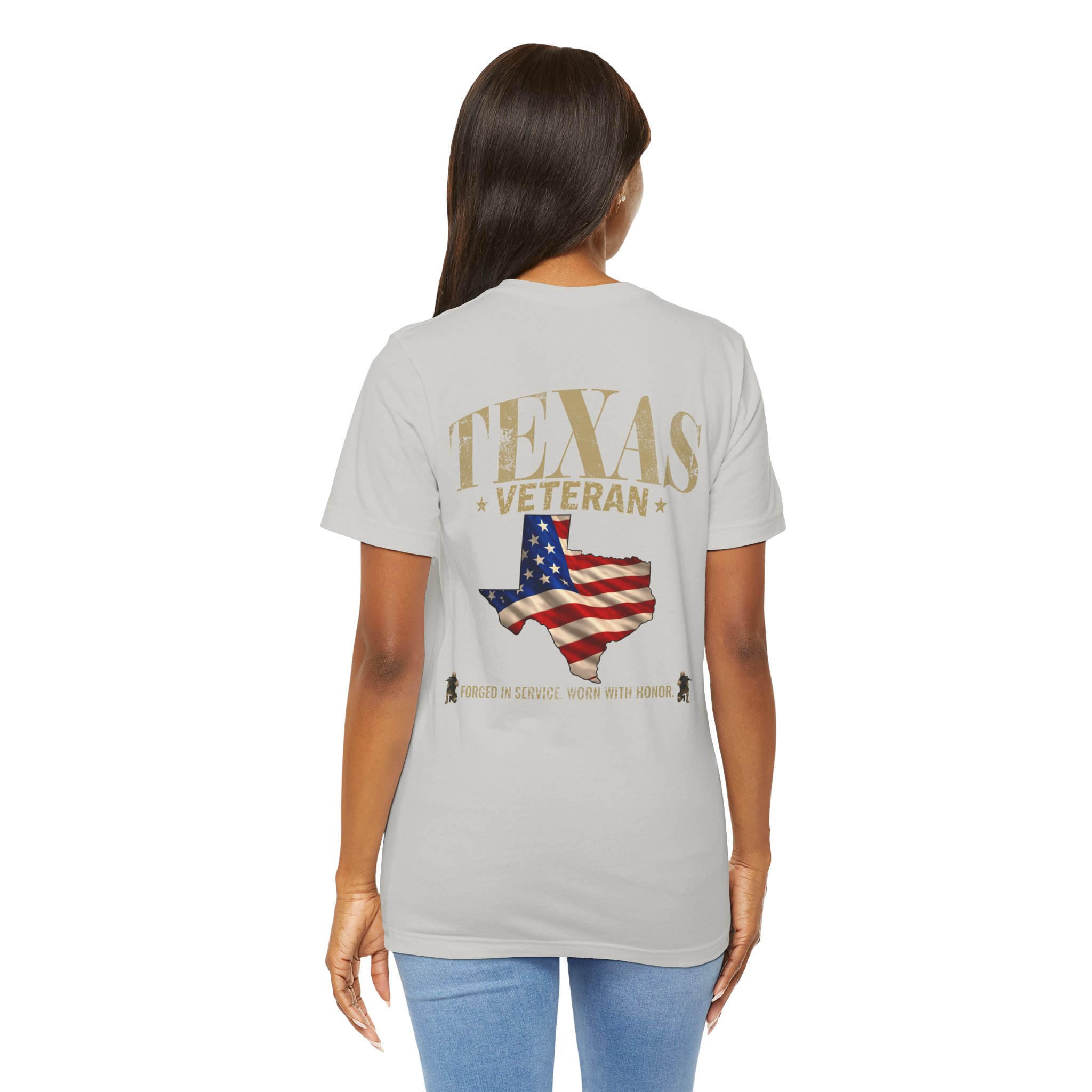 Texas Veteran T-Shirt — American Flag Map Military Tribute Tee - Image 40