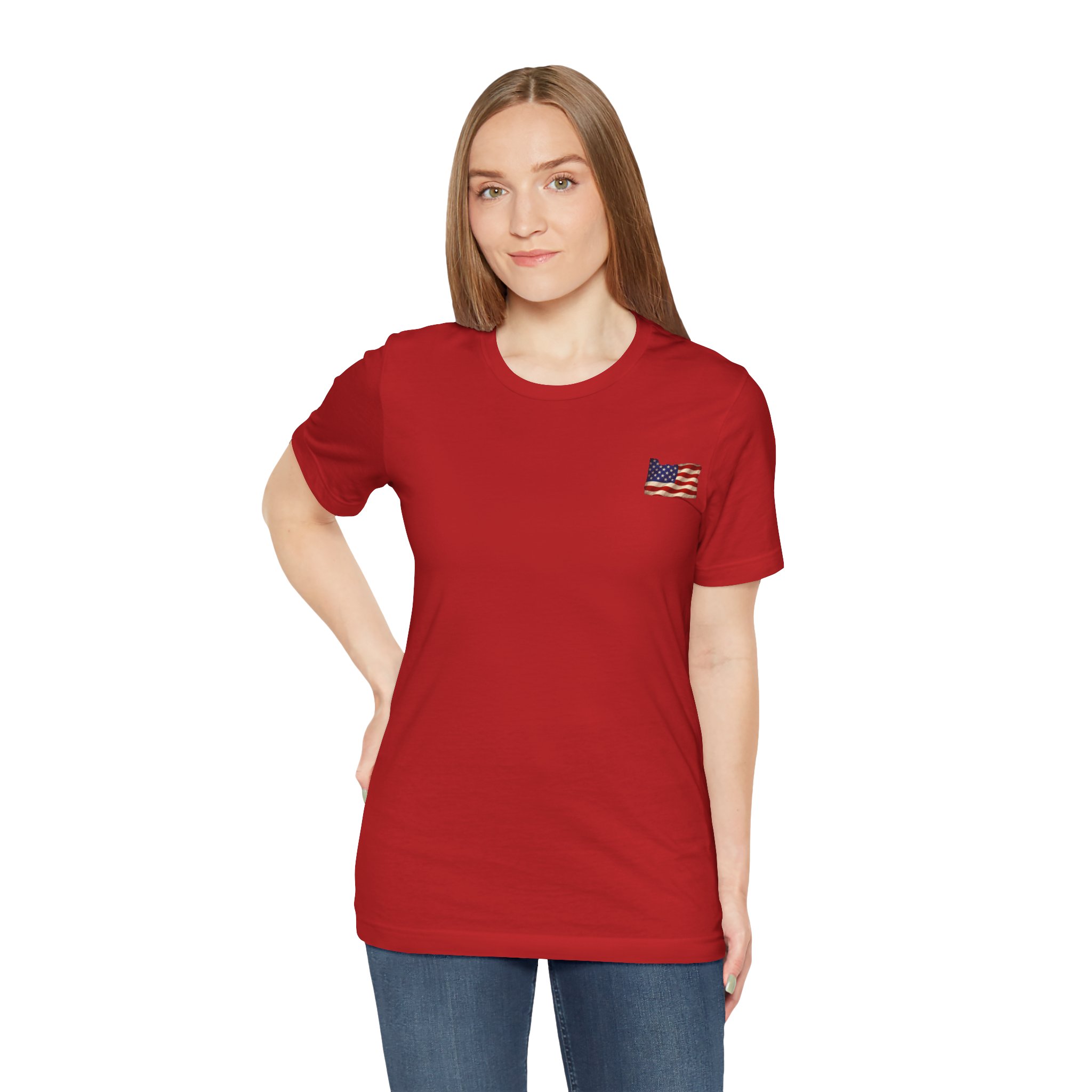 Oregon Veteran T-Shirt — American Flag Map Military Tribute Tee - Image 4