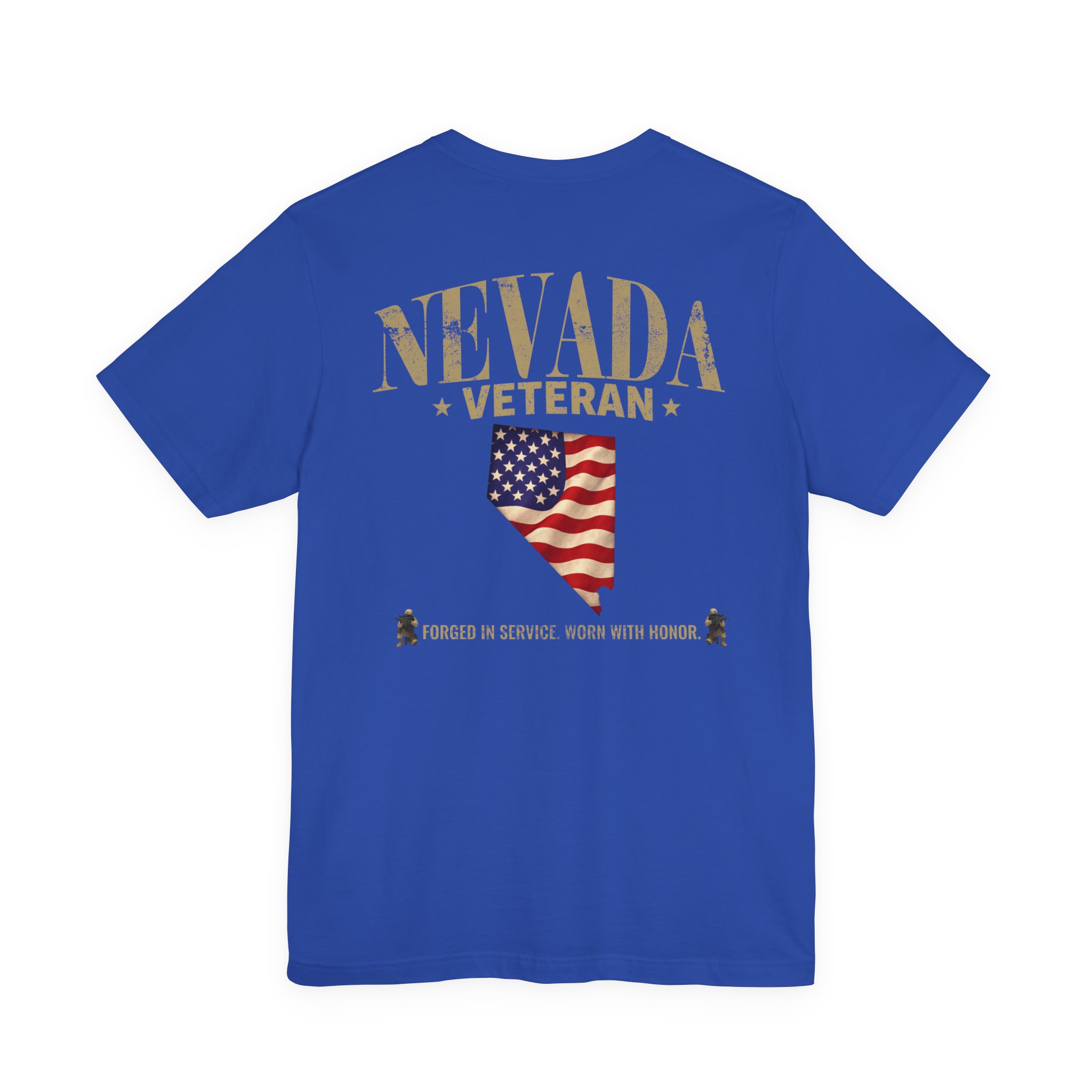 Nevada Veteran T-Shirt — American Flag Alaska Map Military Tribute Tee - Image 33