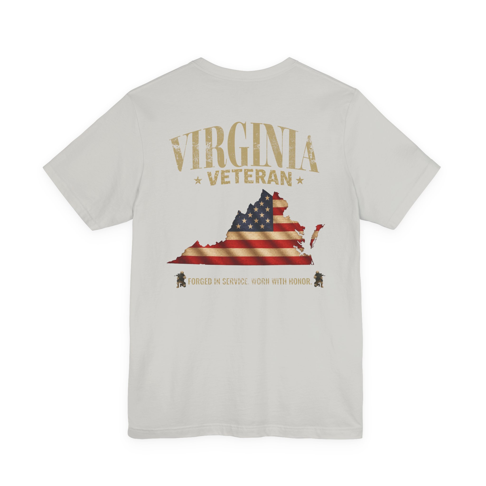 Virginia Veteran T-Shirt — American Flag Map Military Tribute Tee - Image 42