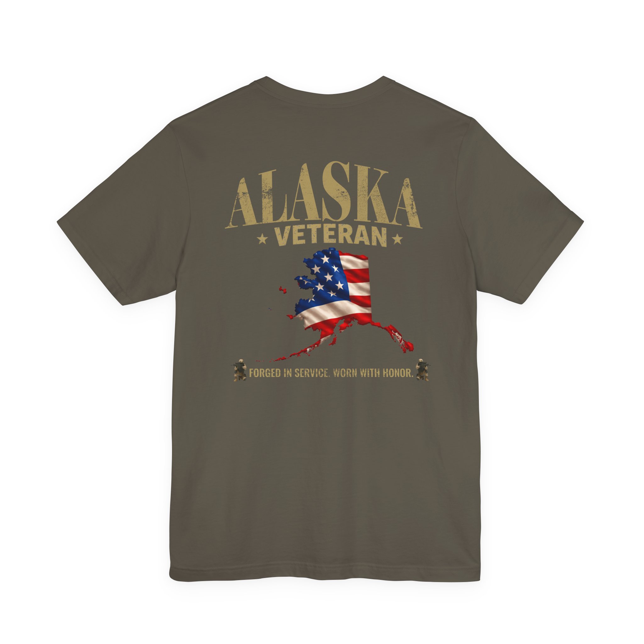Alaska Veteran T-Shirt — American Flag Alaska Map Military Tribute Tee - Image 17