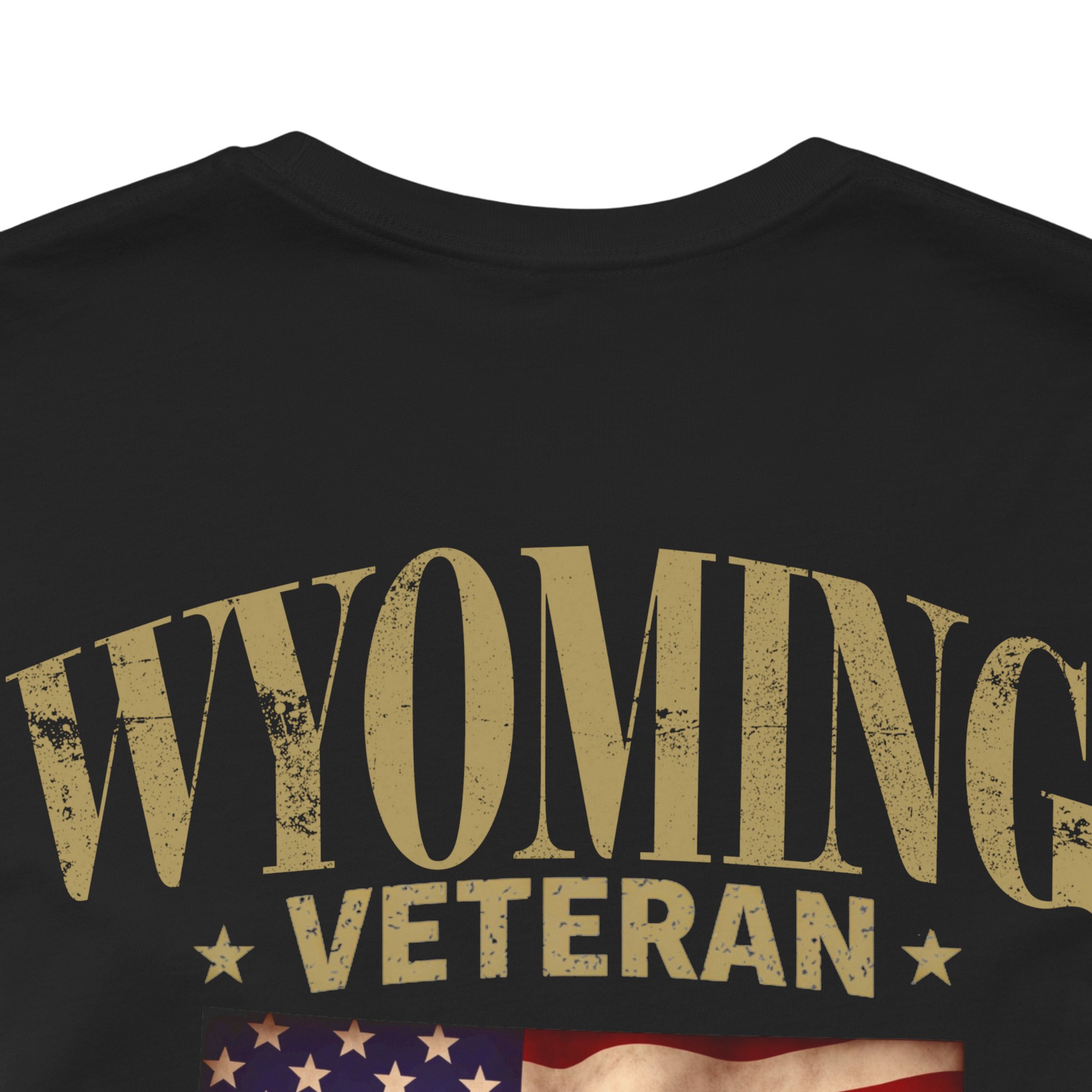 Wyoming Veteran T-Shirt — American Flag Map Military Tribute Tee - Image 27