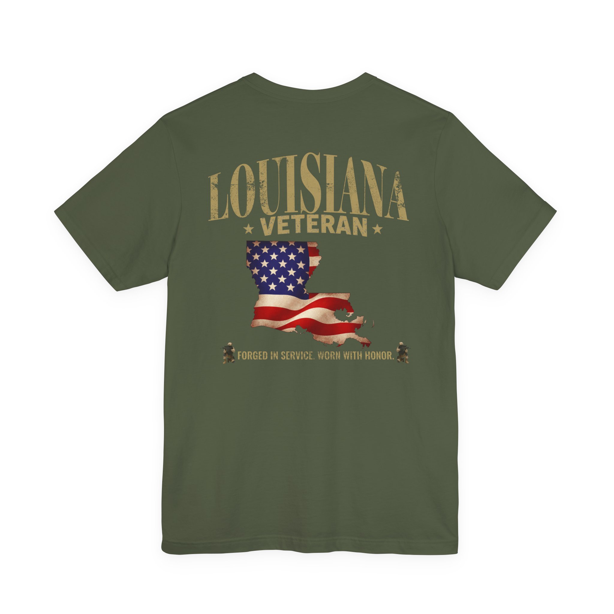 Louisiana Veteran T-Shirt — American Flag Alaska Map Military Tribute Tee - Image 41