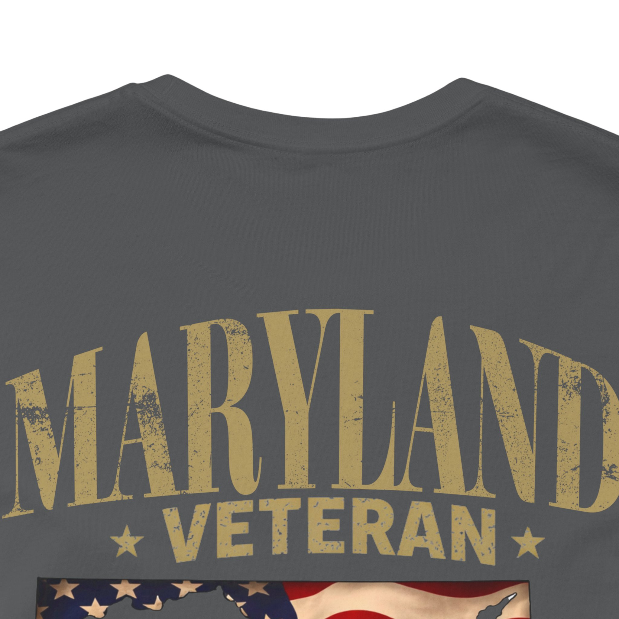 Maryland Veteran T-Shirt — American Flag Map Military Tribute Tee - Image 35