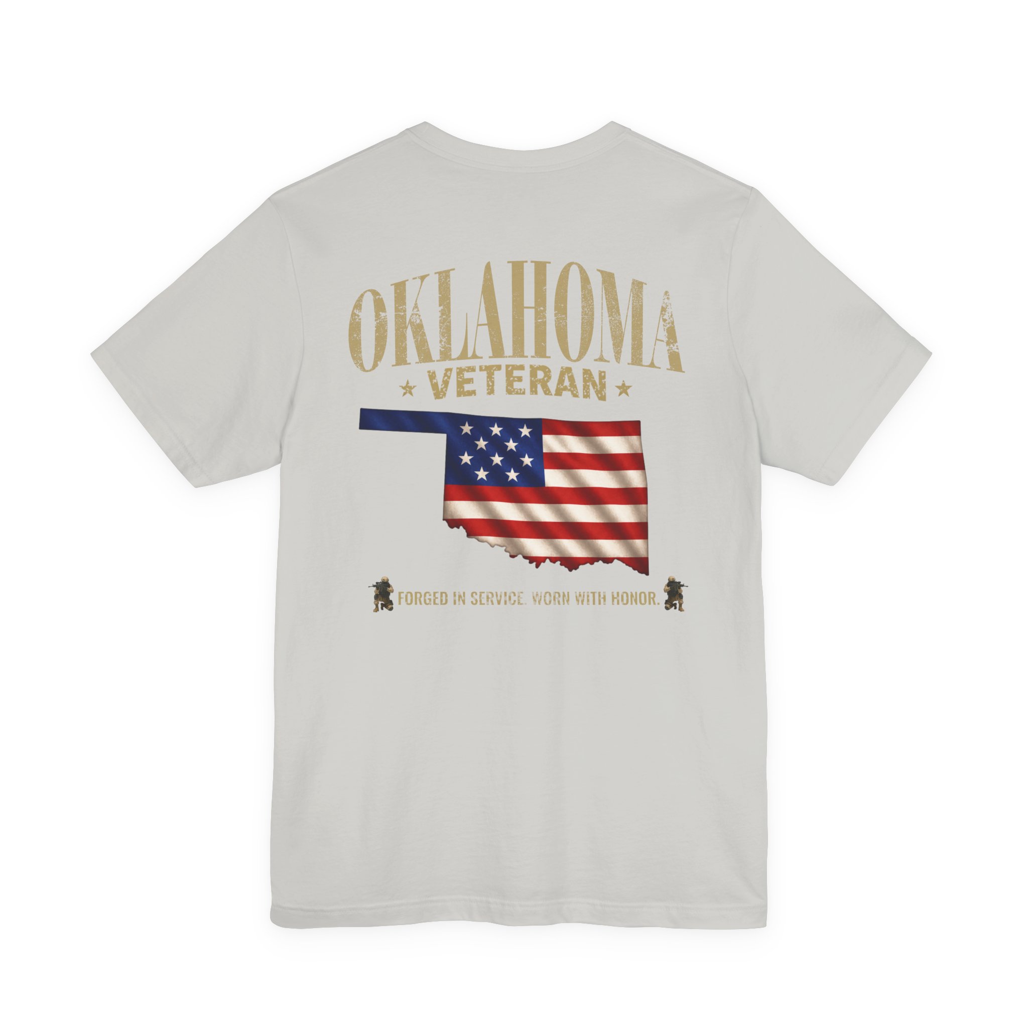 Oklahoma Veteran T-Shirt — American Flag Map Military Tribute Tee - Image 37