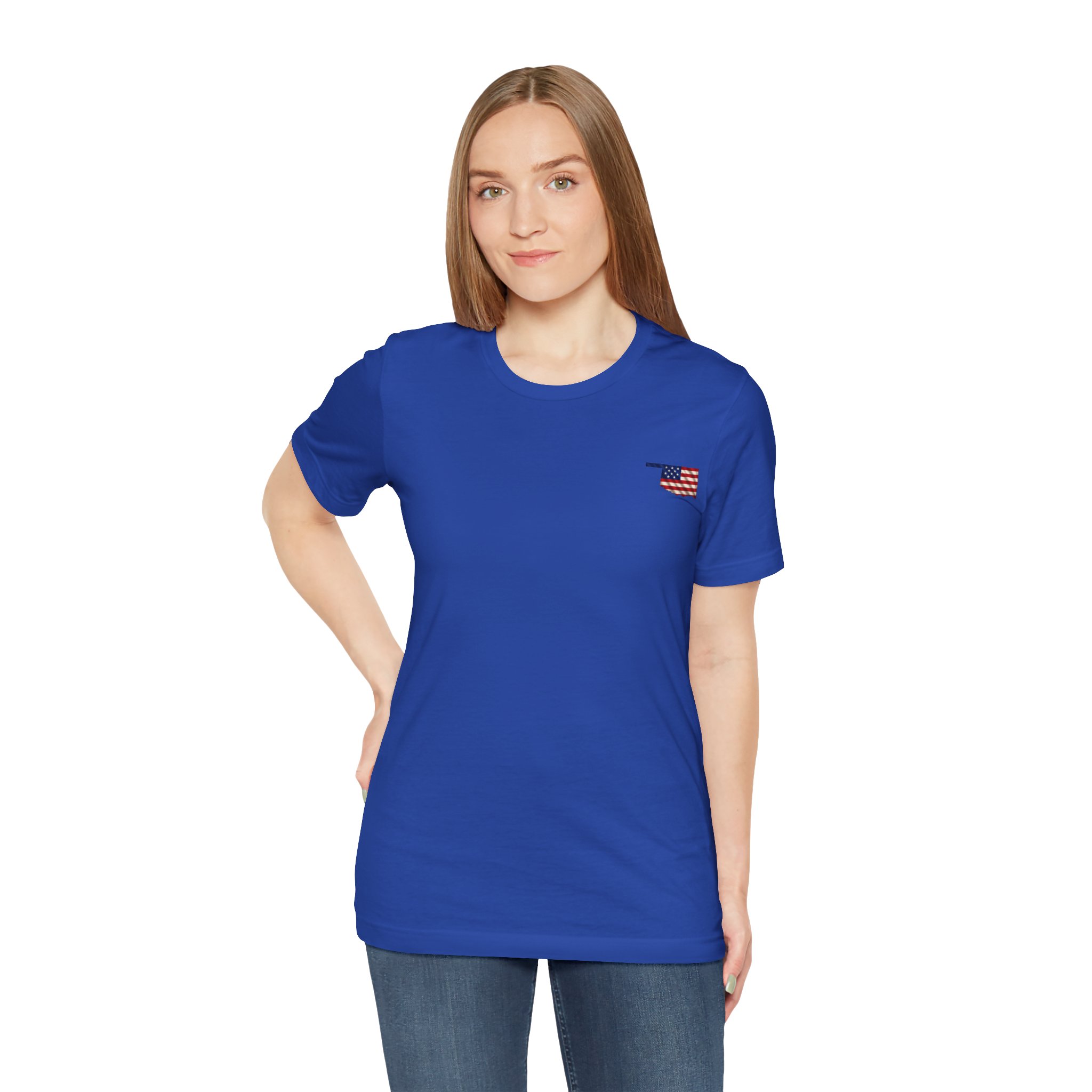 Oklahoma Veteran T-Shirt — American Flag Map Military Tribute Tee - Image 9