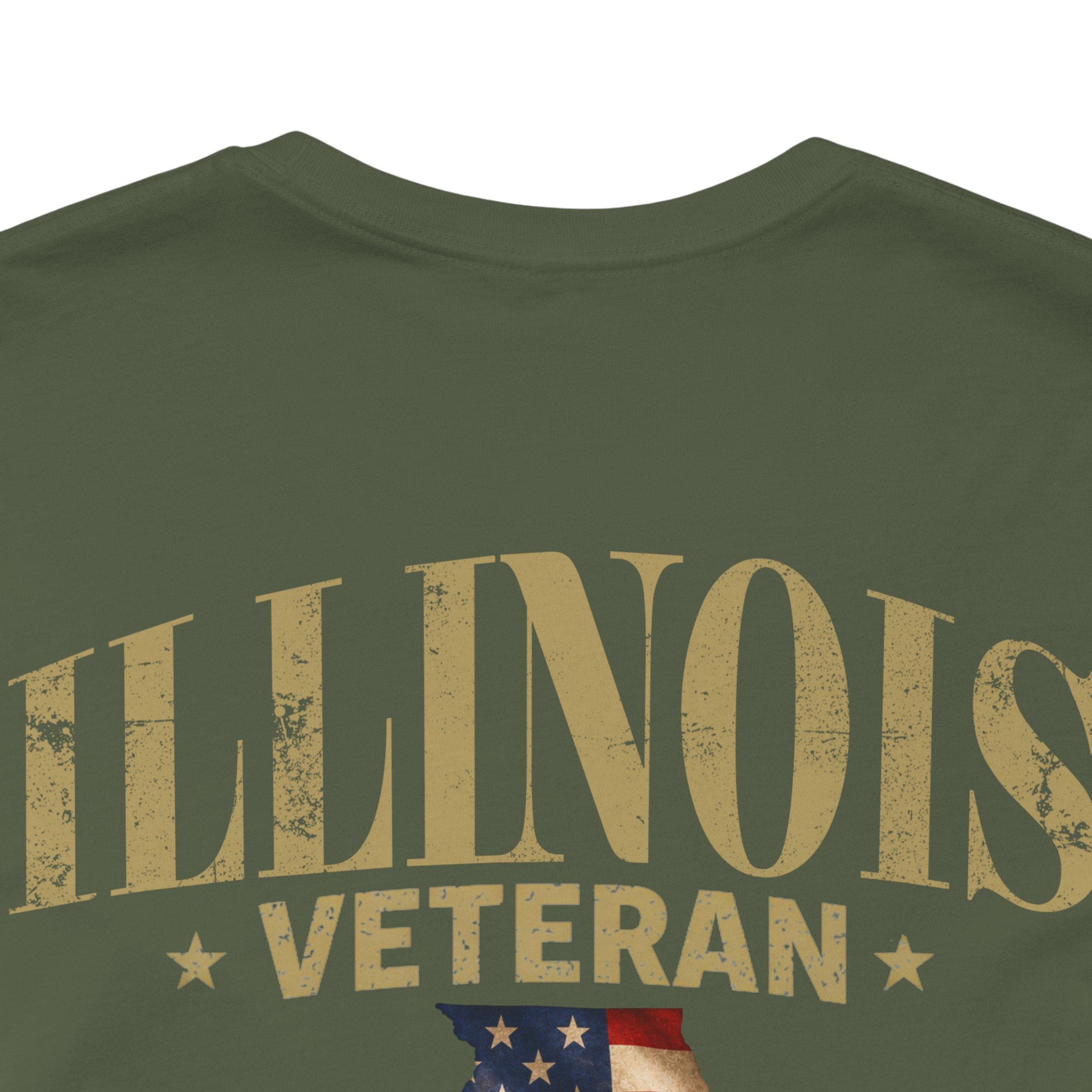Illinois Veteran T-Shirt — American Flag Alaska Map Military Tribute Tee - Image 34