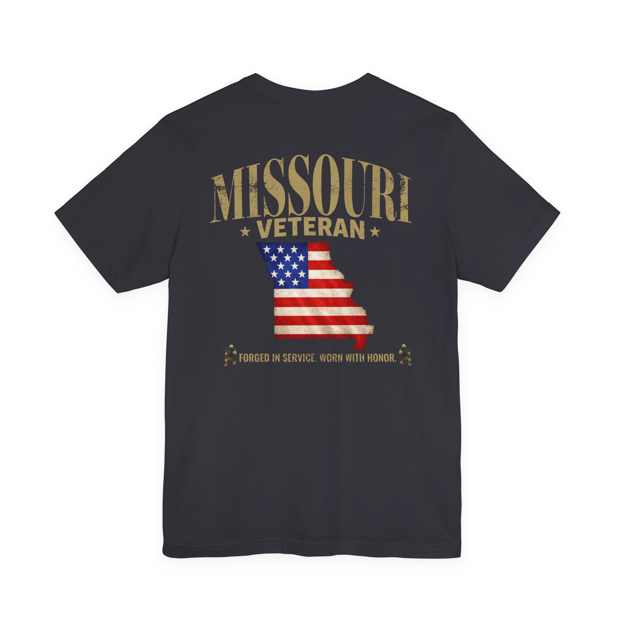 Missouri Veteran T-Shirt — American Flag Map Military Tribute Tee - Image 32