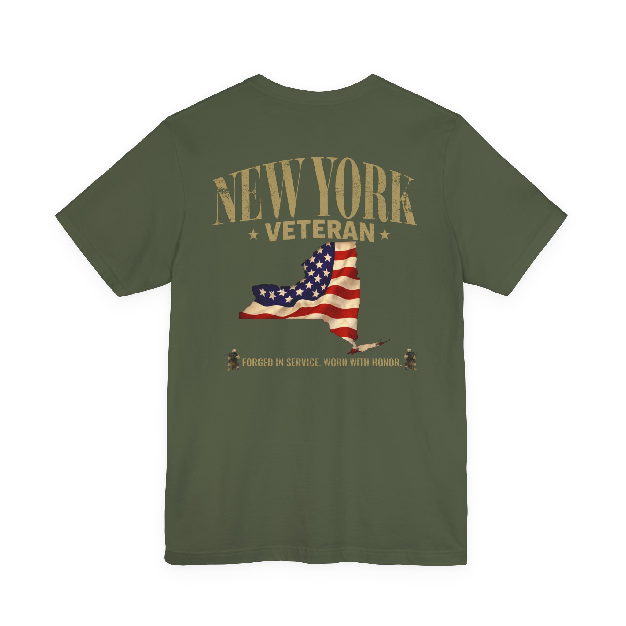 New York Veteran T-Shirt — American Flag Map Military Tribute Tee - Image 26
