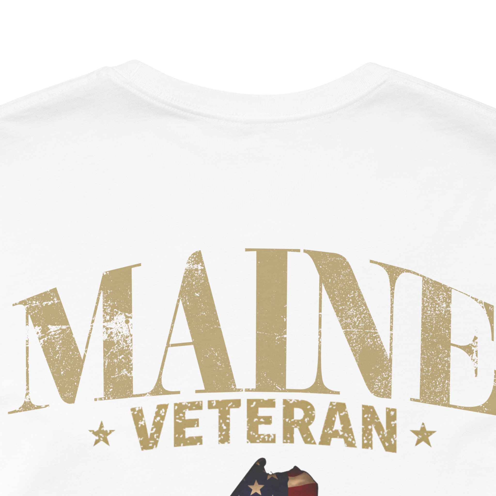 Maine Veteran T-Shirt — American Flag Map Military Tribute Tee - Image 19