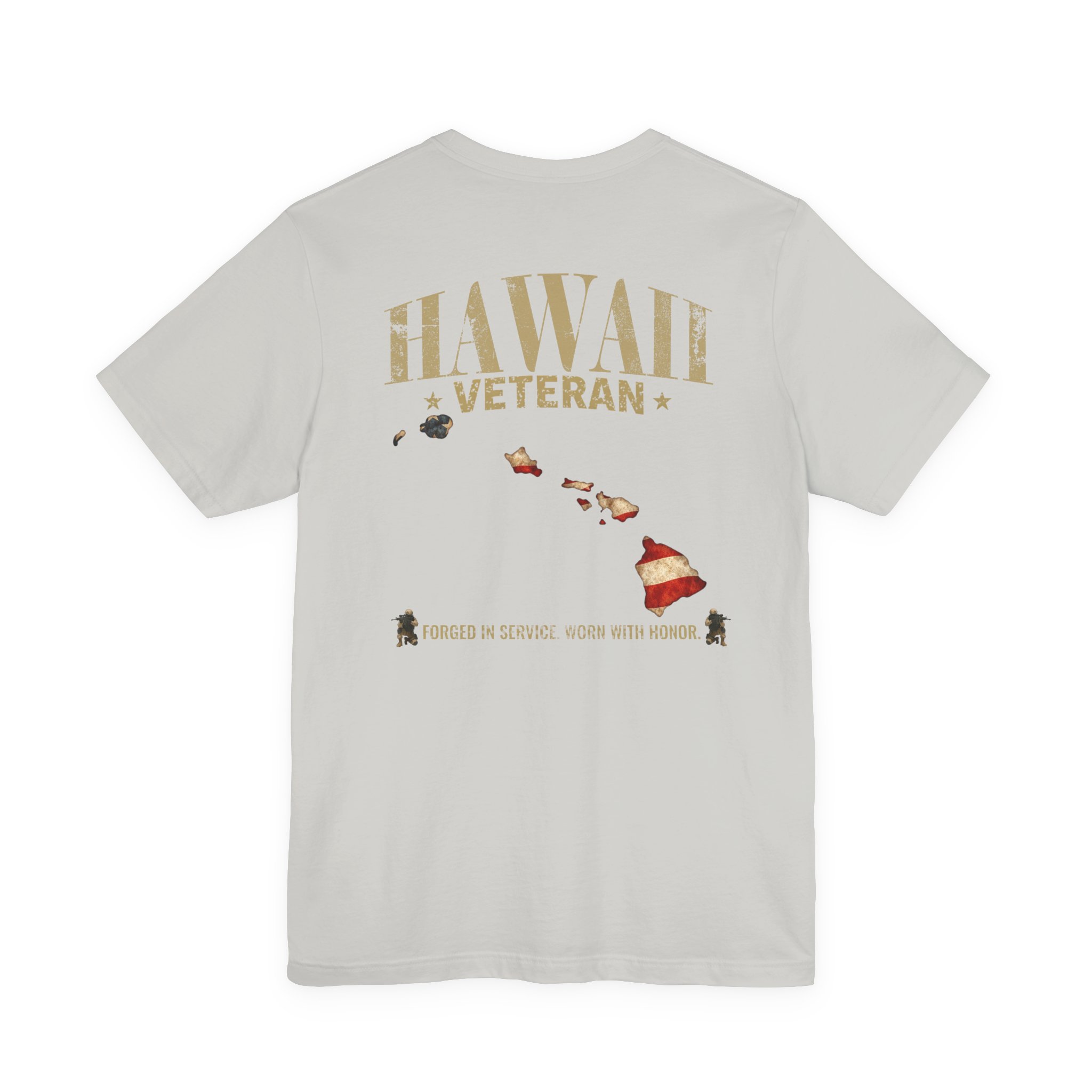 Hawaii Veteran T-Shirt — American Flag Map Military Tribute Tee - Image 17
