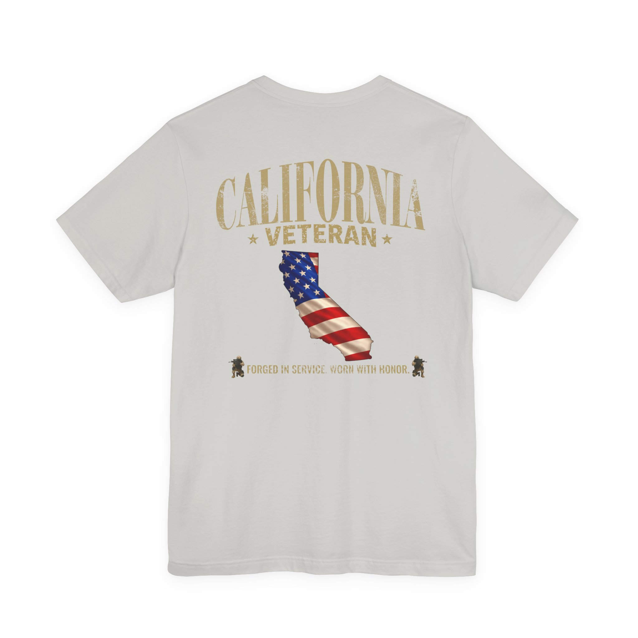 California Veteran T-Shirt — American Flag Map Military Tribute Tee - Image 22