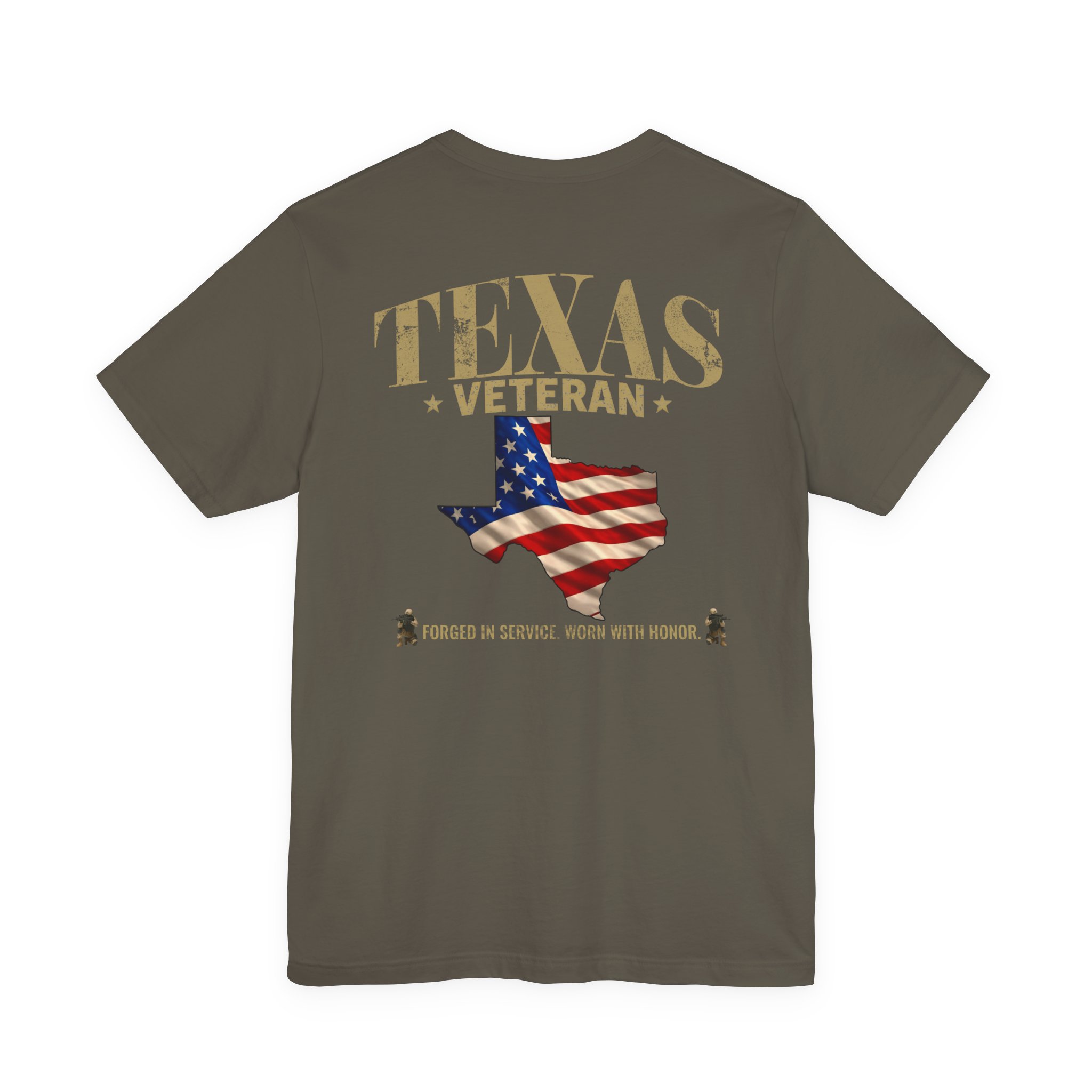 Texas Veteran T-Shirt — American Flag Map Military Tribute Tee - Image 12