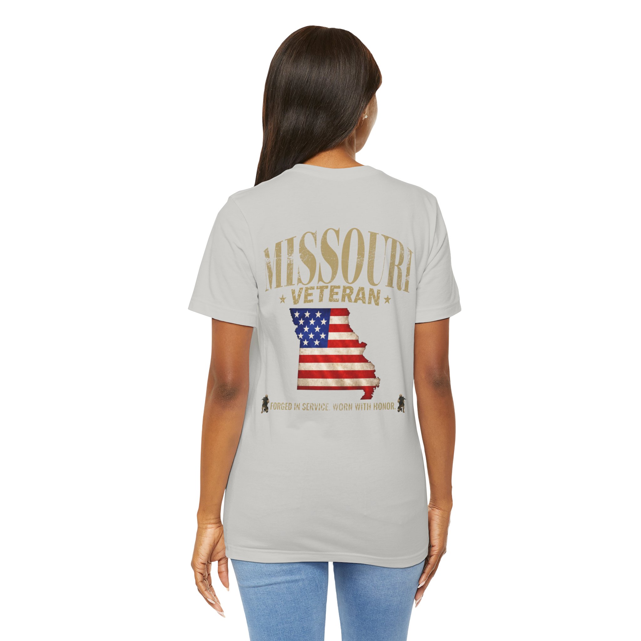 Missouri Veteran T-Shirt — American Flag Map Military Tribute Tee - Image 10