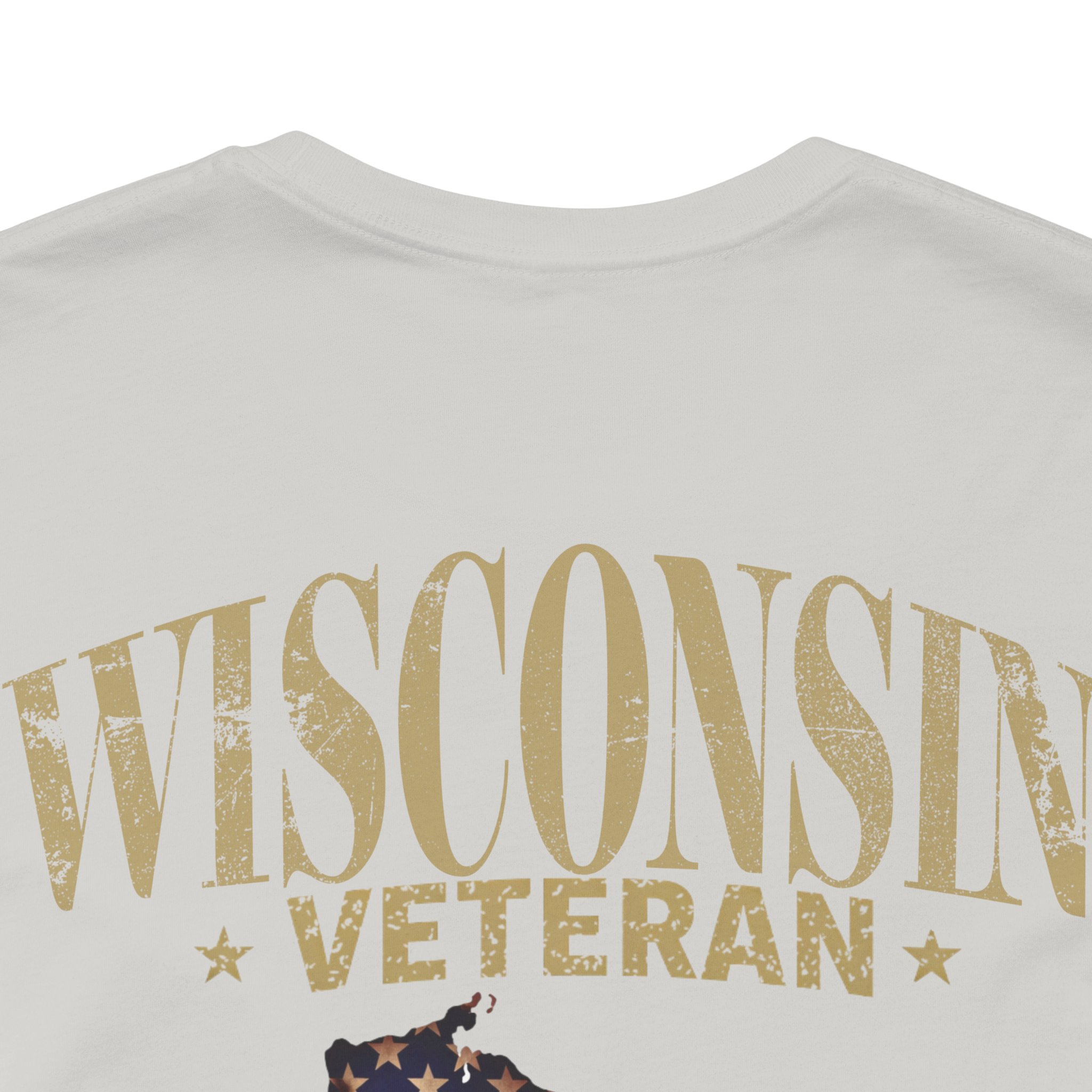 Wisconsin Veteran T-Shirt — American Flag Map Military Tribute Tee - Image 11
