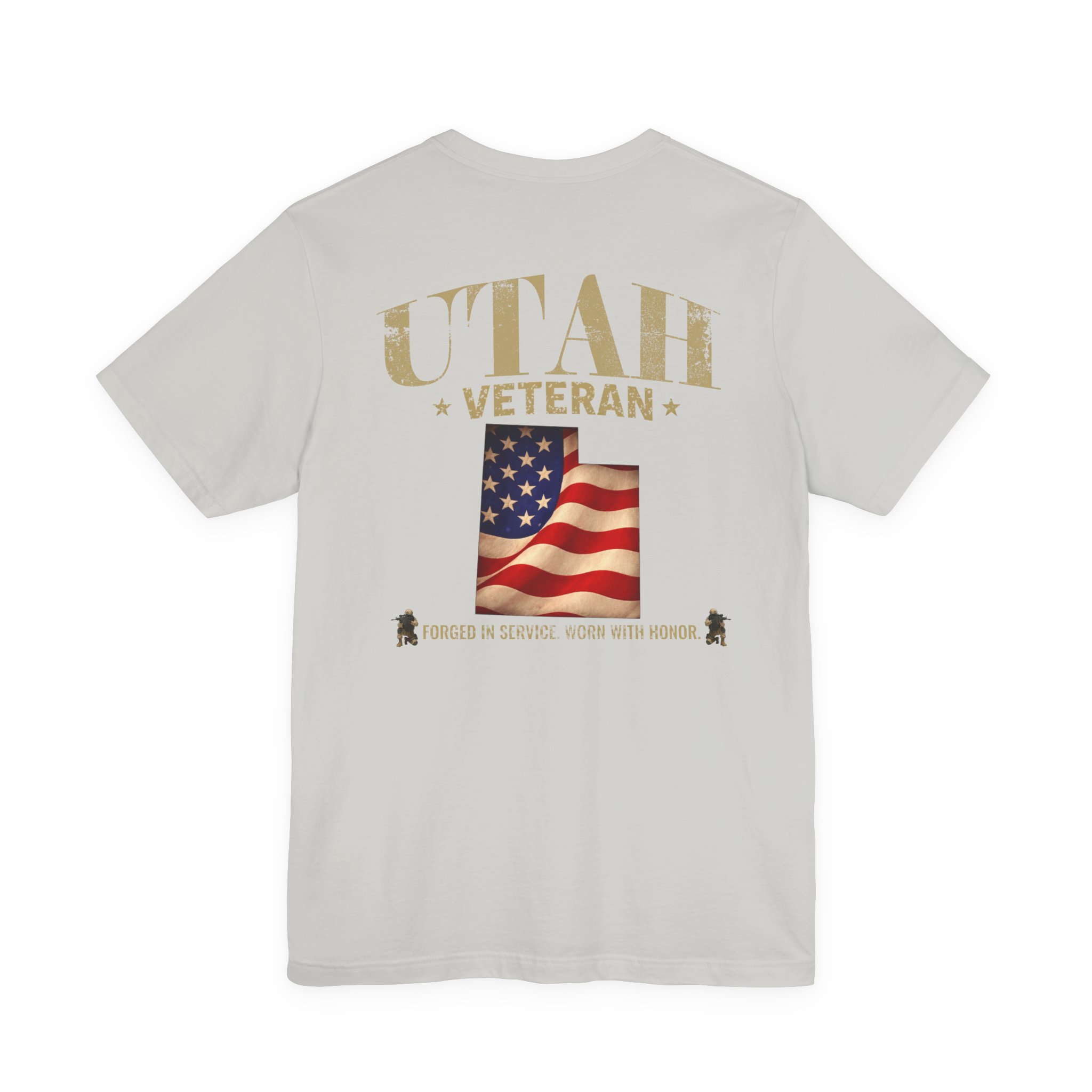 Utah Veteran T-Shirt — American Flag Map Military Tribute Tee - Image 42