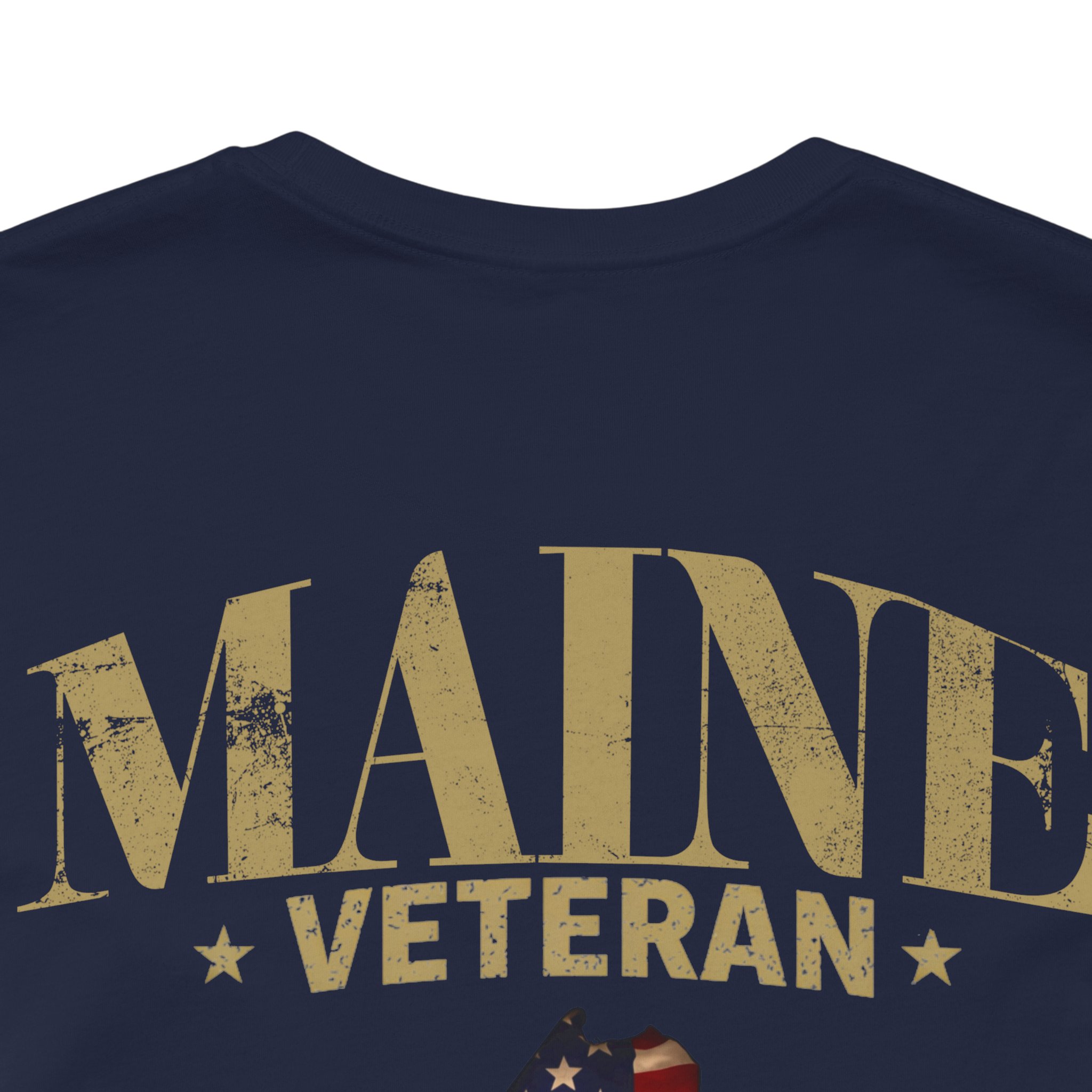Maine Veteran T-Shirt — American Flag Map Military Tribute Tee - Image 11