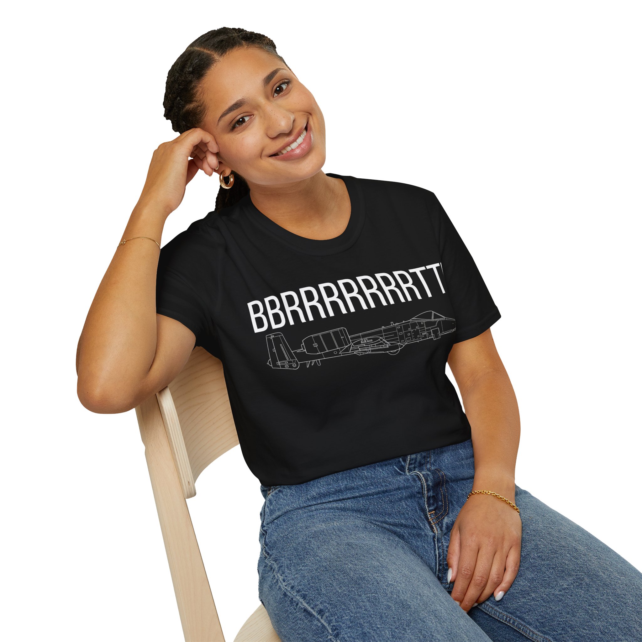 A-10 Warthog T-Shirt — "BBRRRRRRRTT!" Gunfire Sound Military Aircraft Tee - Image 3