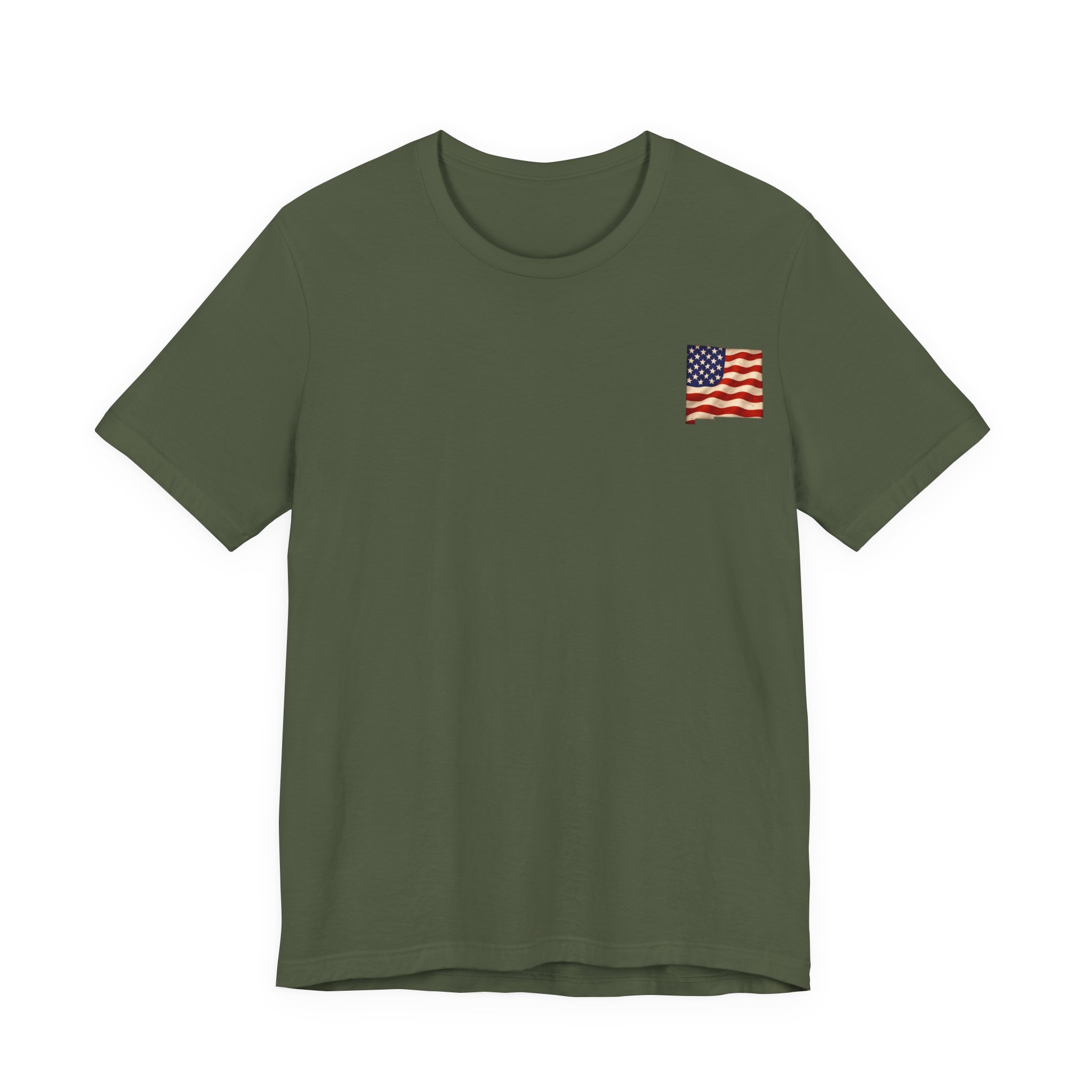 New Mexico Veteran T-Shirt — American Flag Map Military Tribute Tee - Image 25