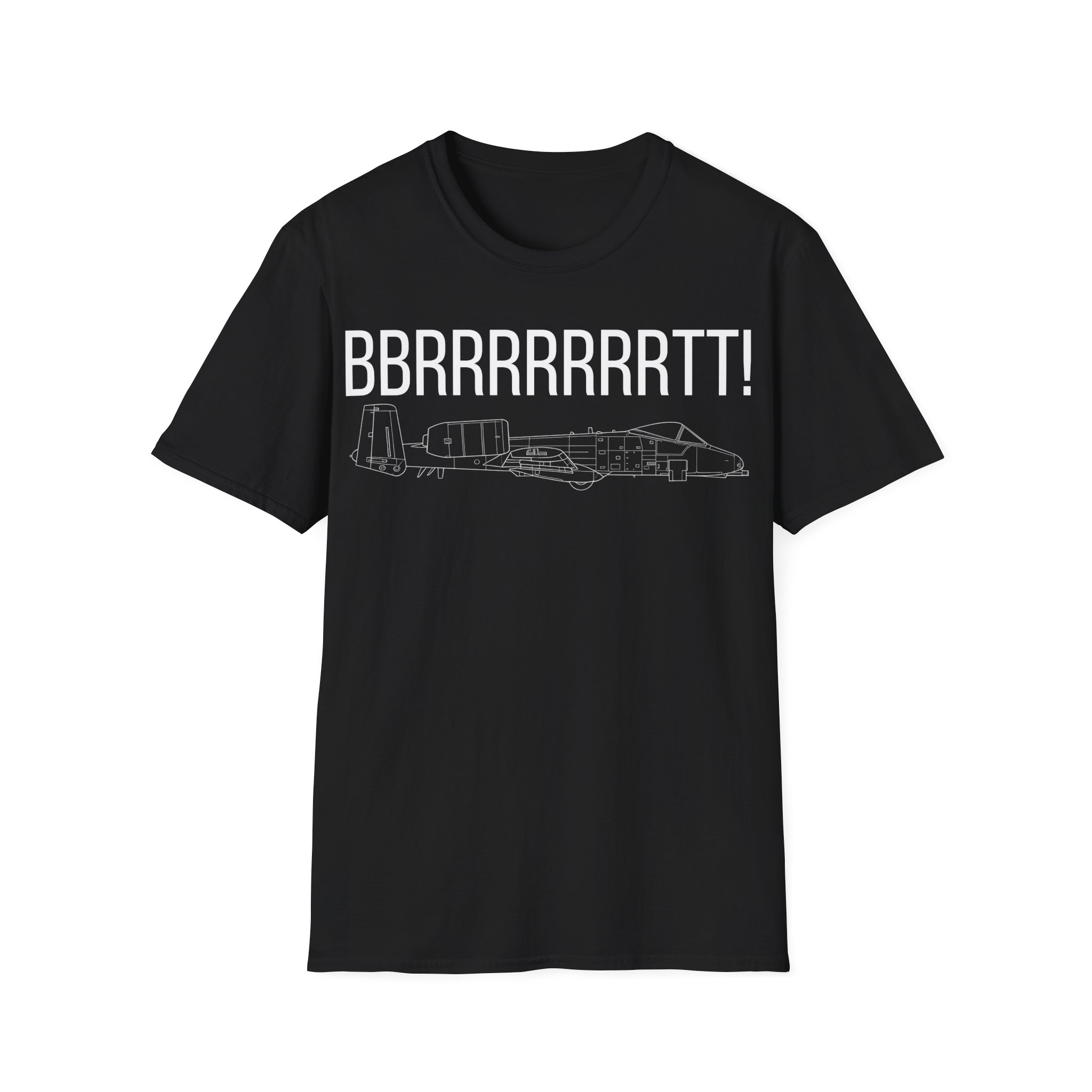 A-10 Warthog T-Shirt — "BBRRRRRRRTT!" Gunfire Sound Military Aircraft Tee