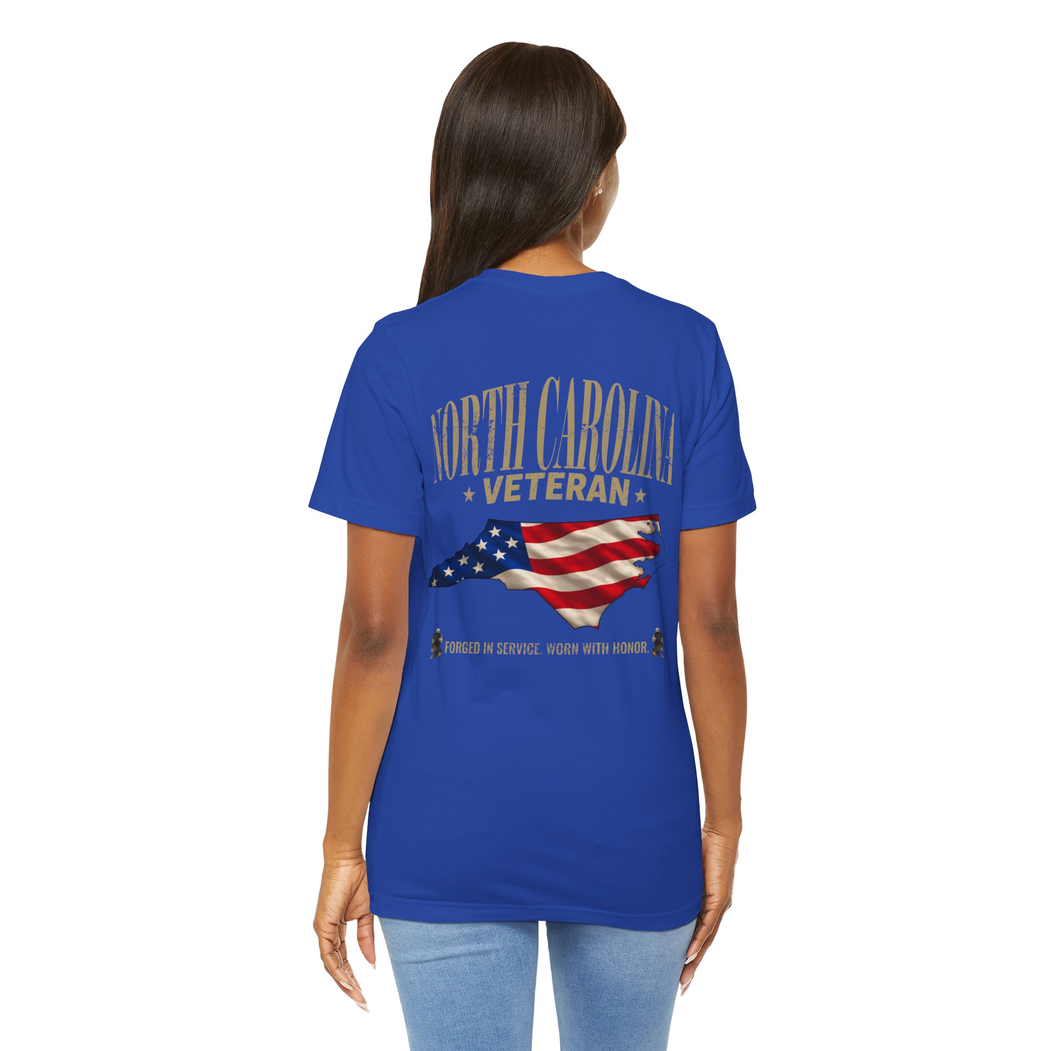 North Carolina Veteran T-Shirt — American Flag Map Military Tribute Tee - Image 32
