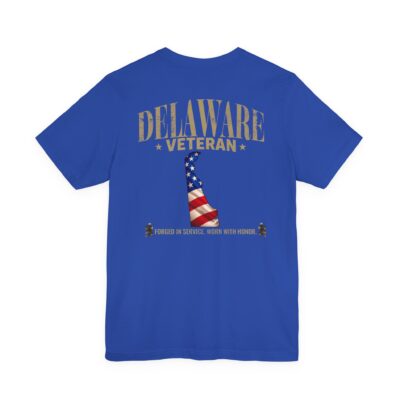 Delaware Veteran T-Shirt — American Flag Map Military Tribute Tee