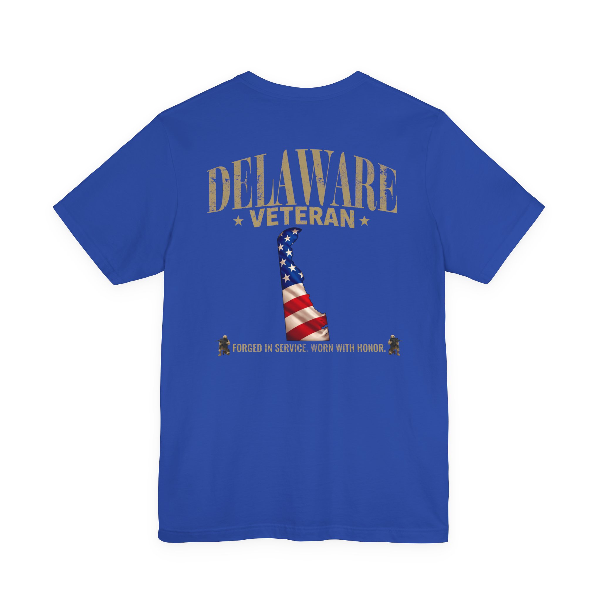 Delaware Veteran T-Shirt — American Flag Map Military Tribute Tee