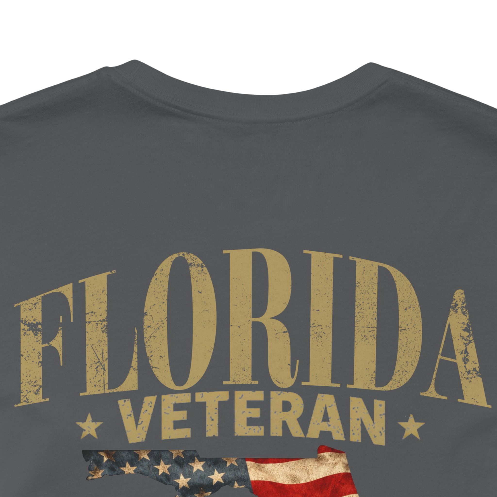 Florida Veteran T-Shirt — American Flag Map Military Tribute Tee - Image 44