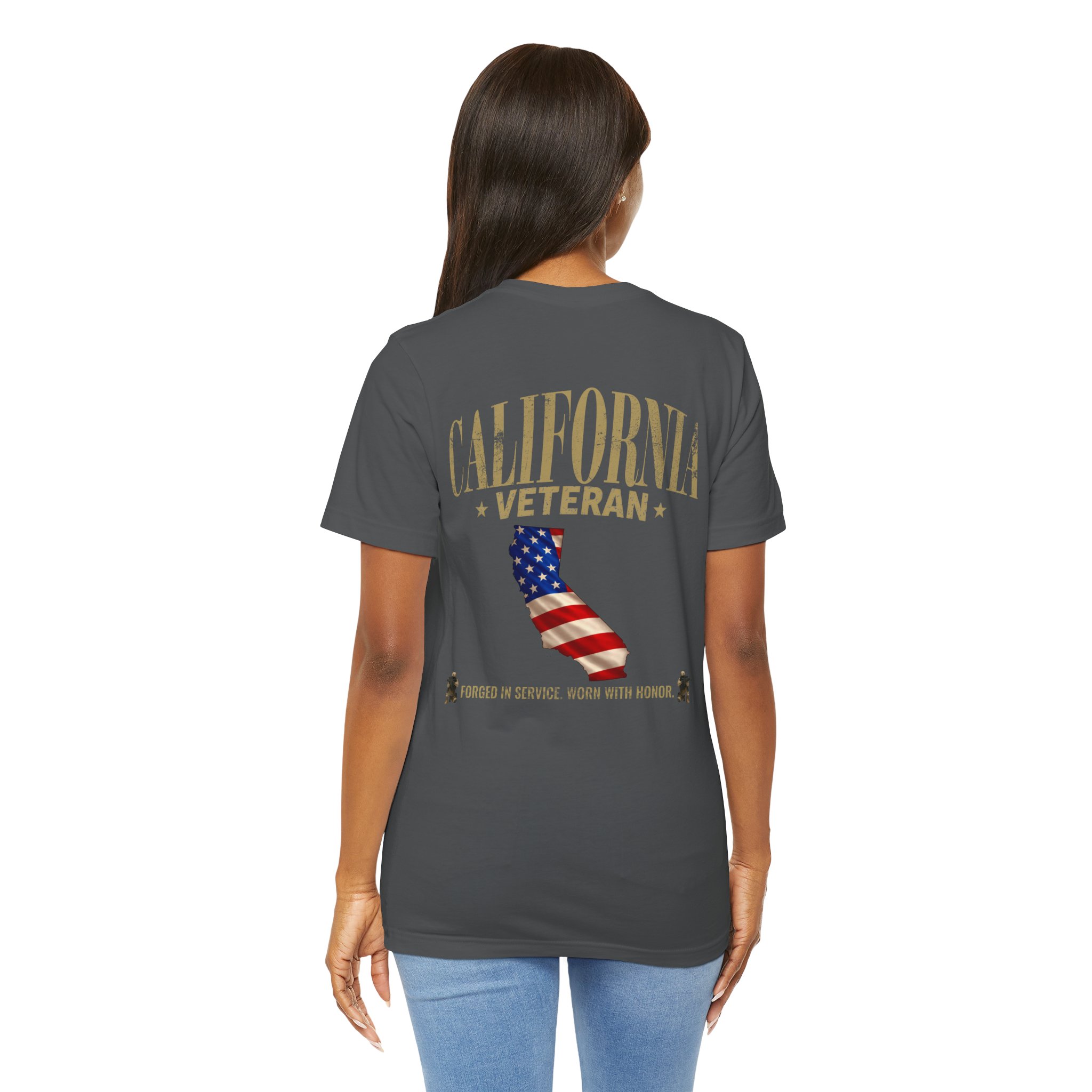 California Veteran T-Shirt — American Flag Map Military Tribute Tee - Image 5