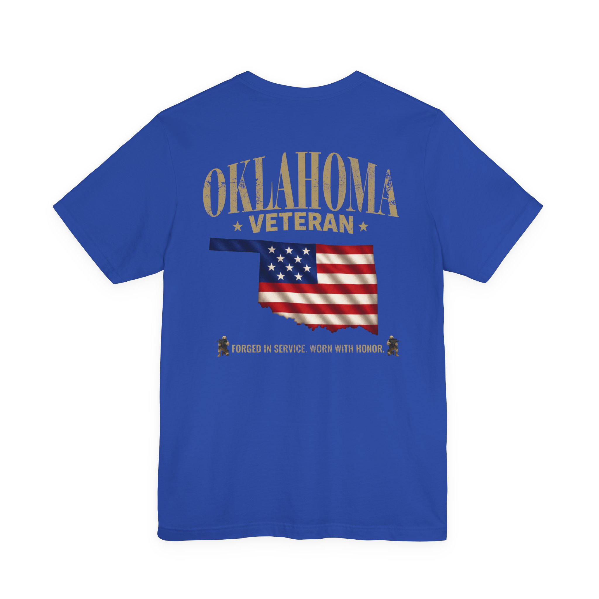 Oklahoma Veteran T-Shirt — American Flag Map Military Tribute Tee - Image 6