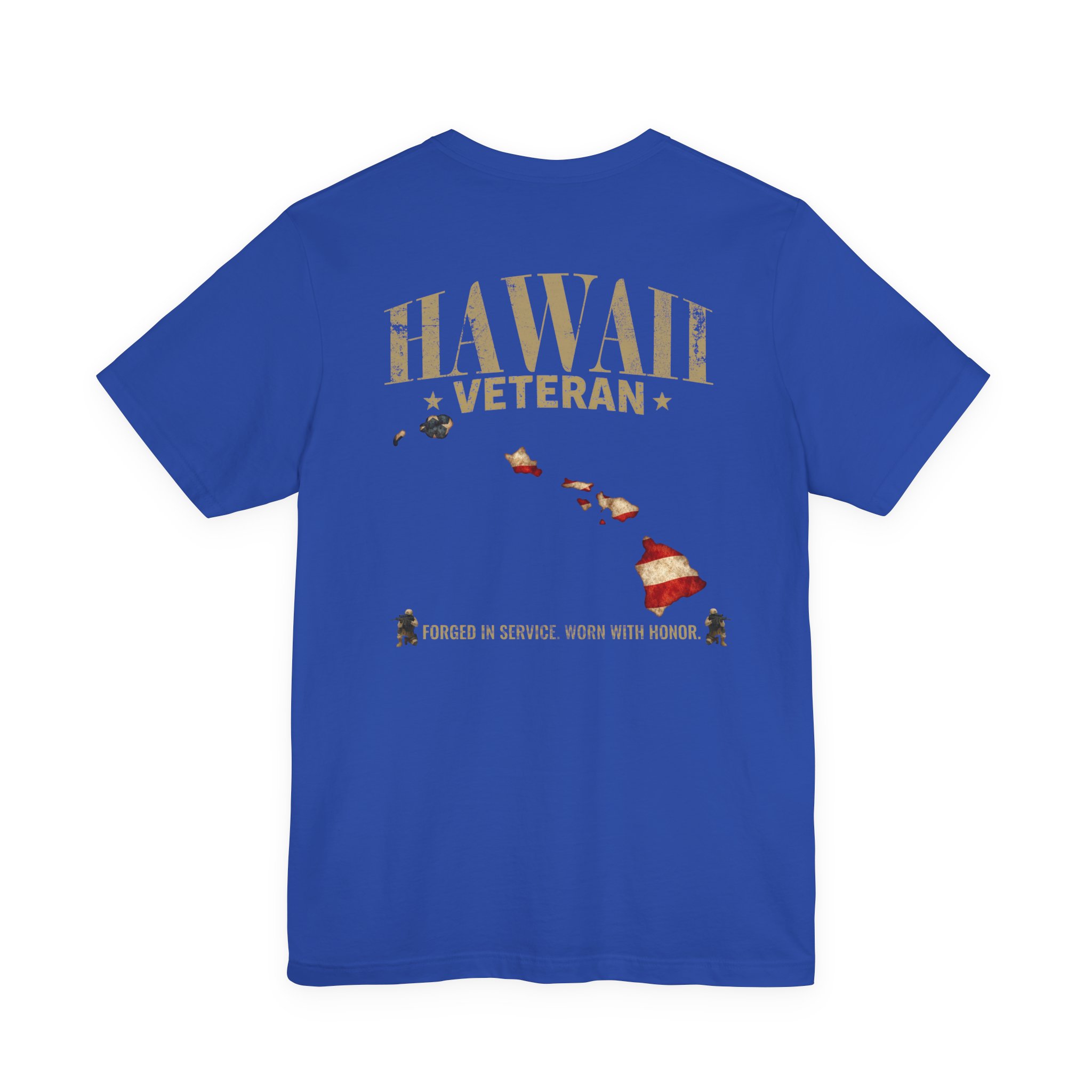 Hawaii Veteran T-Shirt — American Flag Map Military Tribute Tee - Image 37