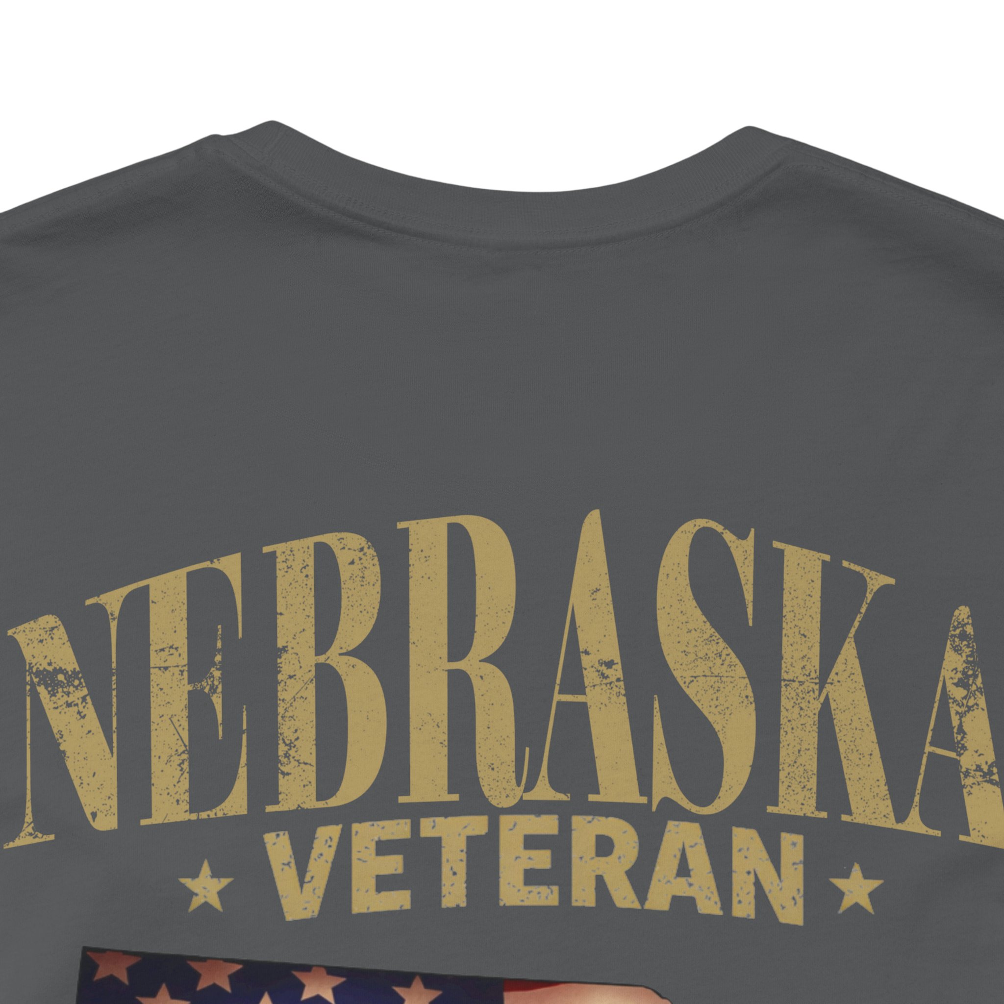 Nebraska Veteran T-Shirt — American Flag Map Military Tribute Tee - Image 44