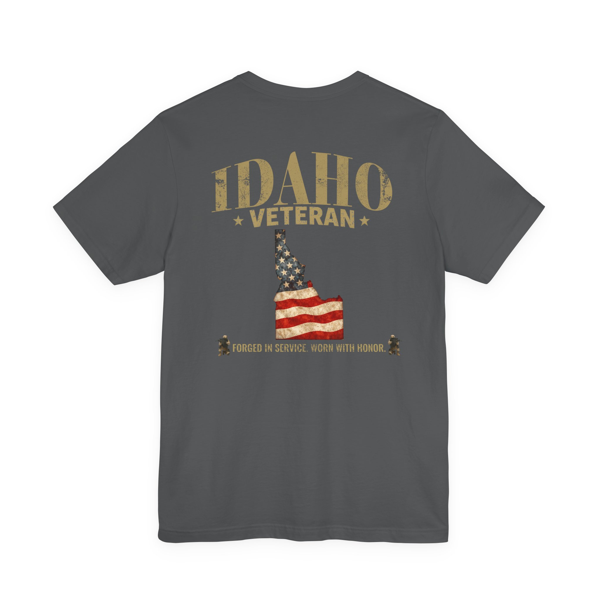 Idaho Veteran T-Shirt — American Flag Map Military Tribute Tee - Image 37