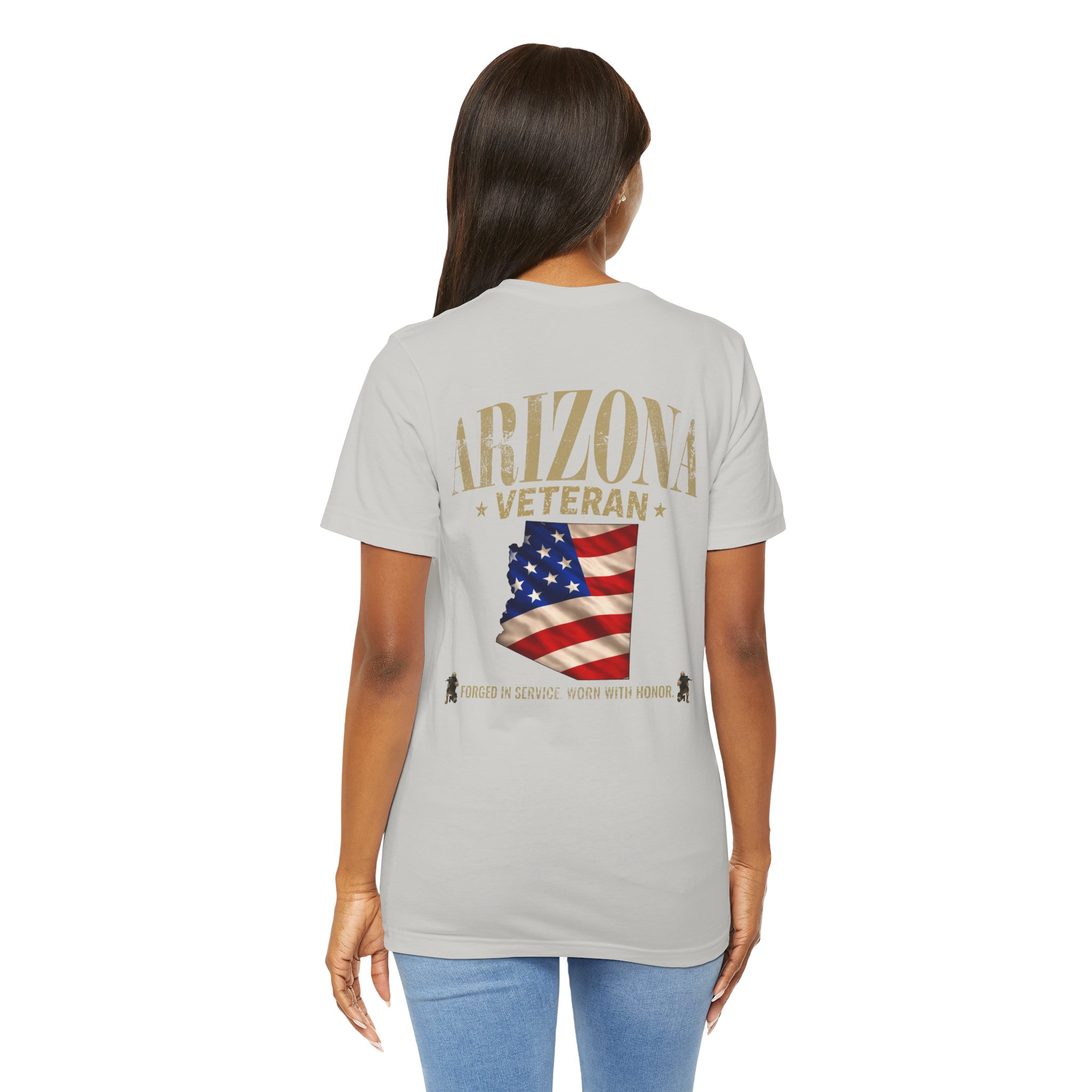 Arizona Veteran T-Shirt — American Flag Map Military Tribute Tee - Image 20