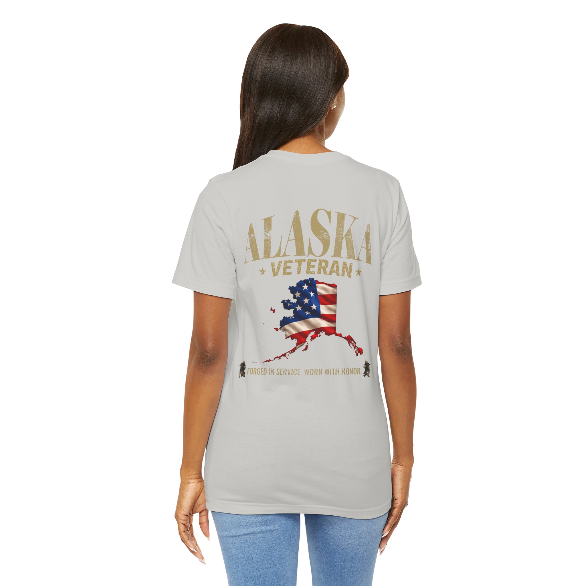 Alaska Veteran T-Shirt — American Flag Alaska Map Military Tribute Tee - Image 15