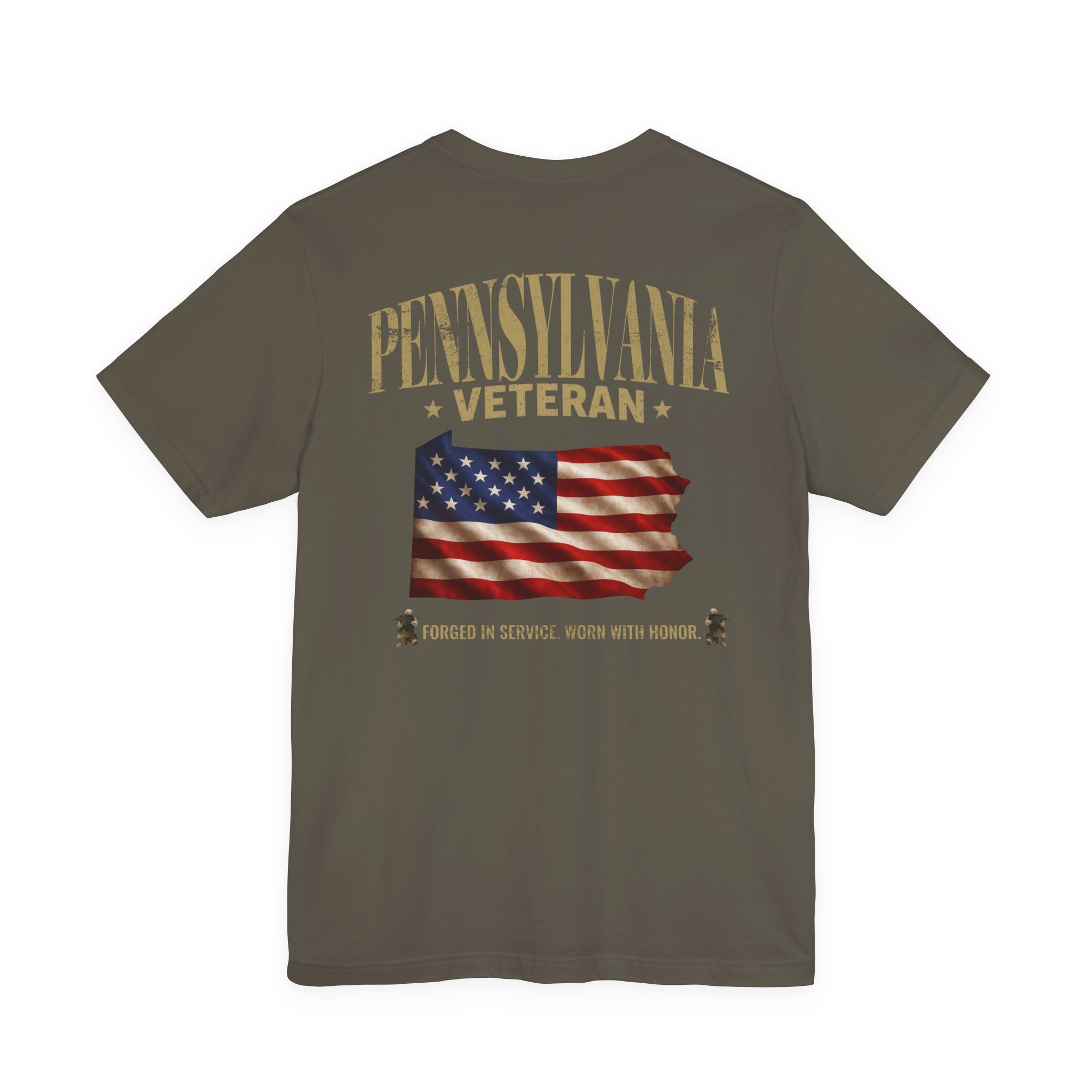 Pennsylvania Veteran T-Shirt — American Flag Map Military Tribute Tee - Image 12
