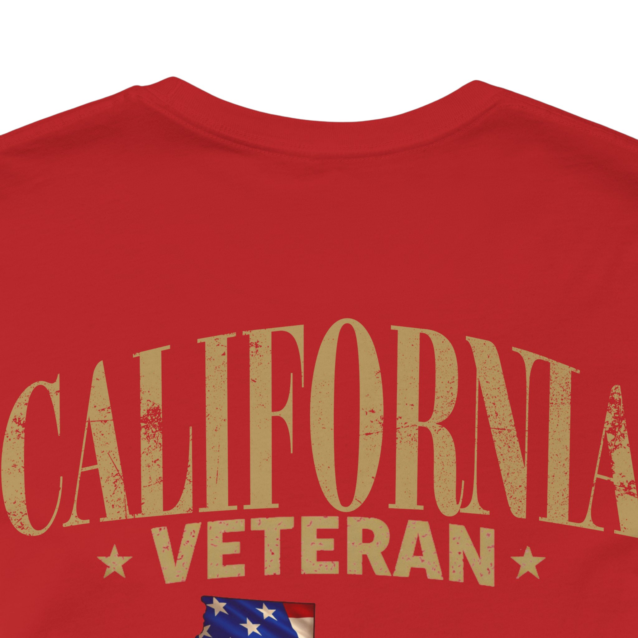 California Veteran T-Shirt — American Flag Map Military Tribute Tee - Image 49