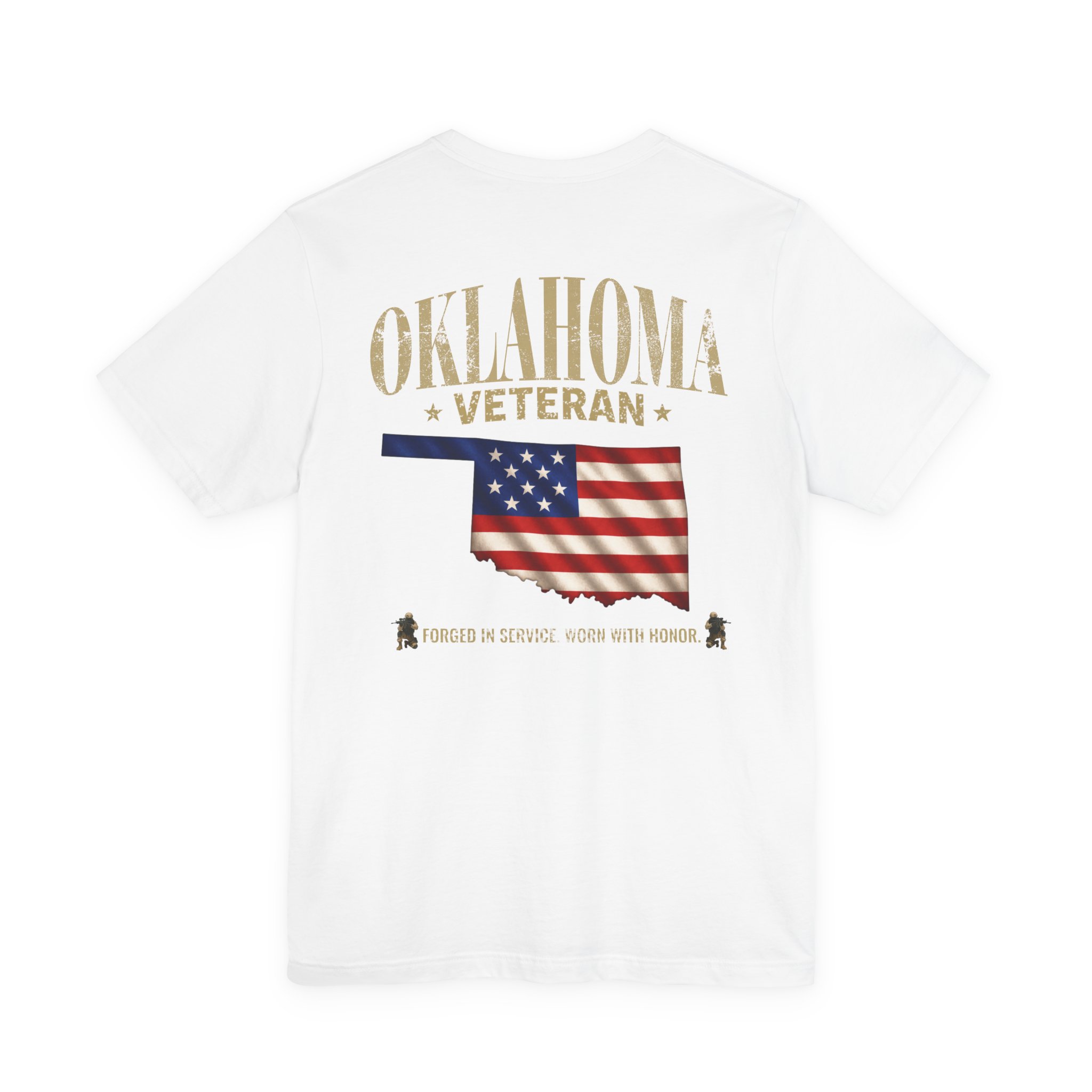 Oklahoma Veteran T-Shirt — American Flag Map Military Tribute Tee - Image 42