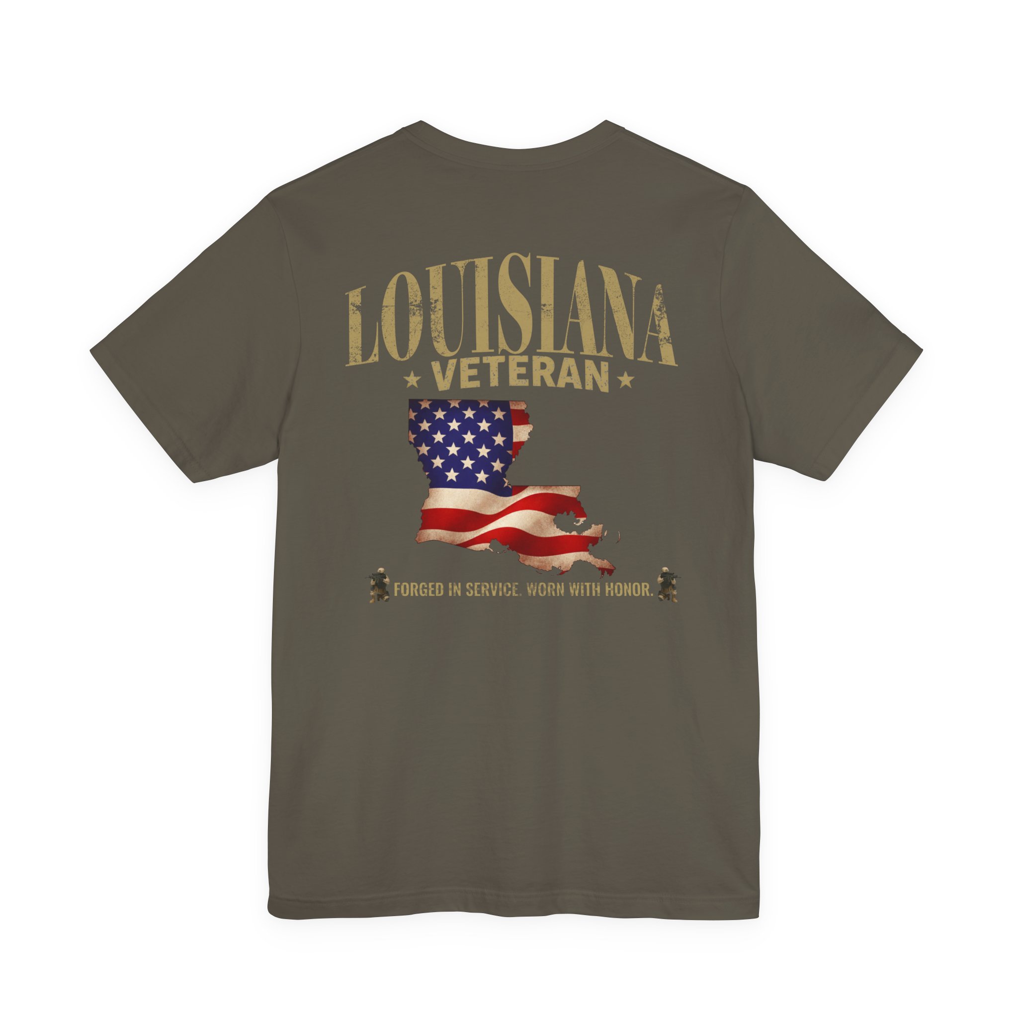 Louisiana Veteran T-Shirt — American Flag Alaska Map Military Tribute Tee - Image 4